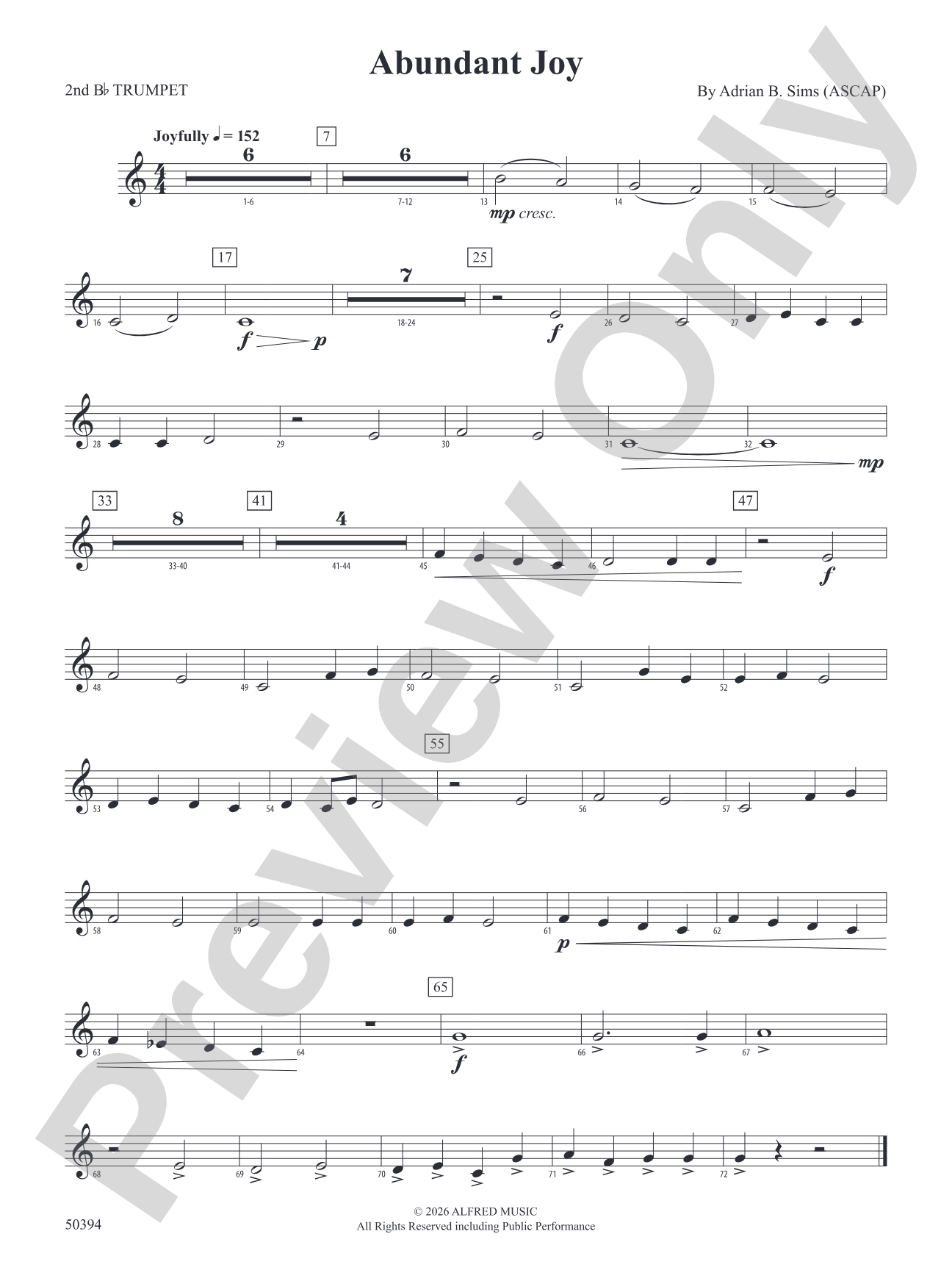 Abundant Joy: 2nd B-flat Trumpet