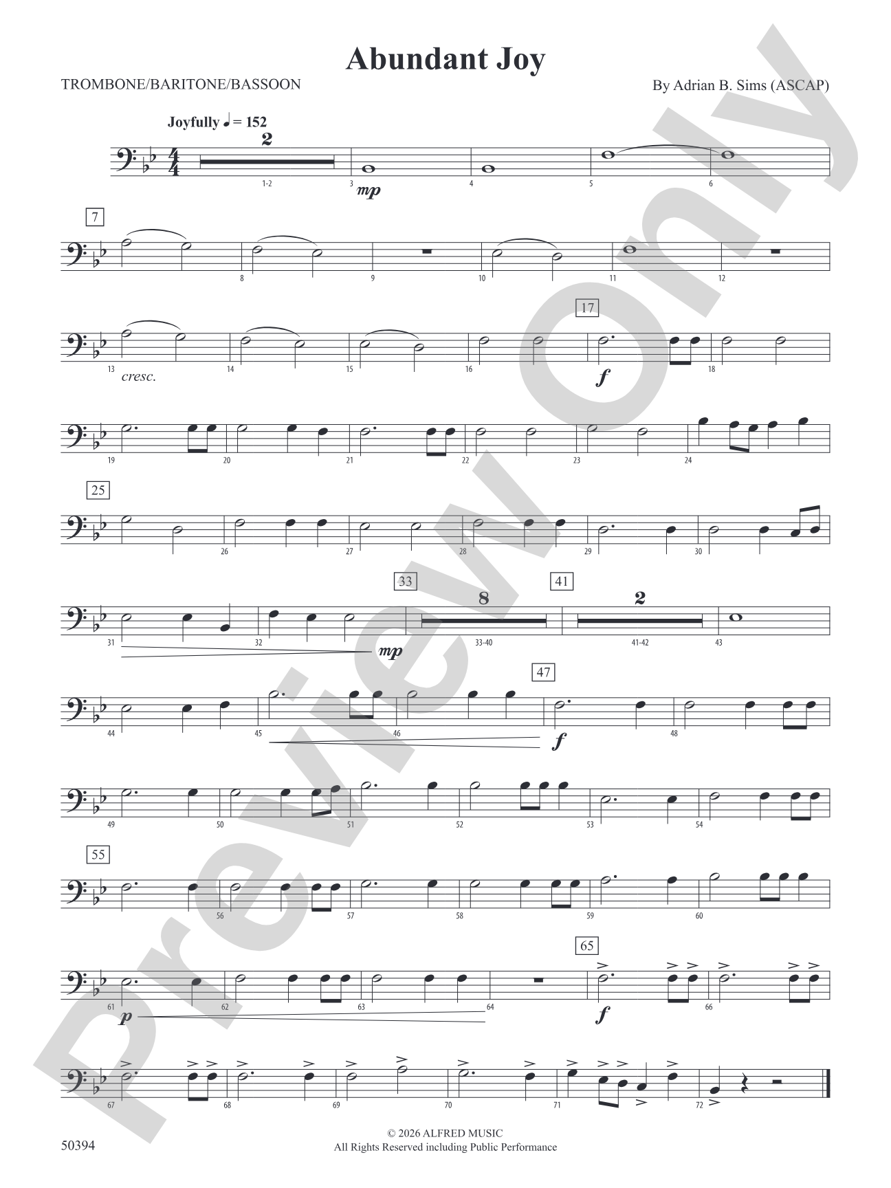 Abundant Joy: 1st Trombone