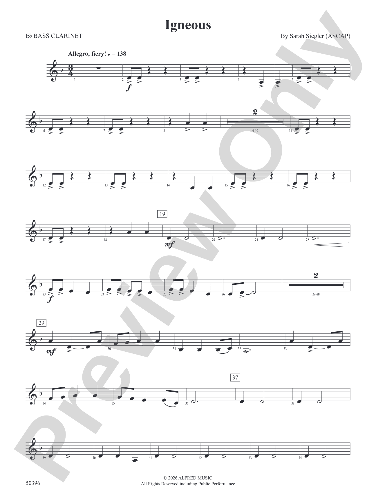 Igneous: B-flat Bass Clarinet