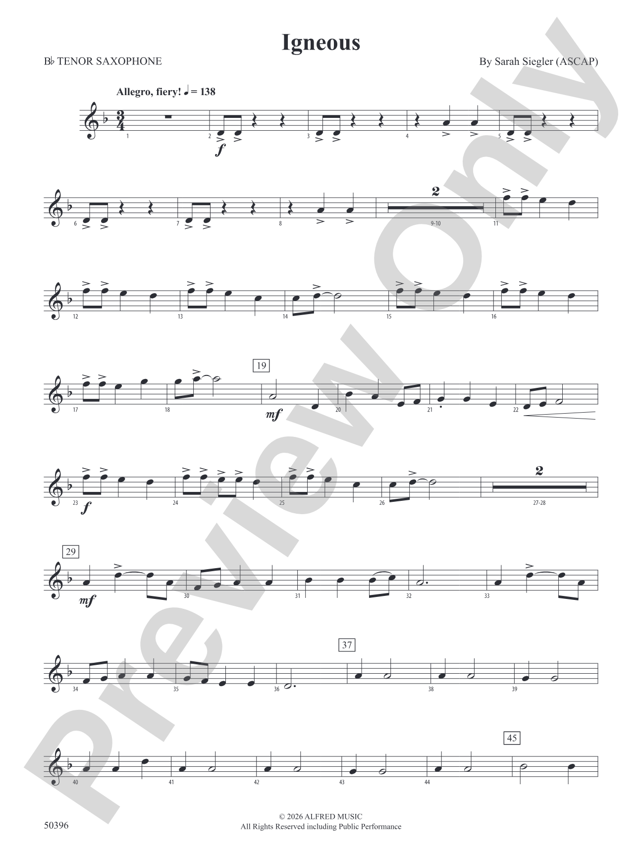 Igneous: B-flat Tenor Saxophone