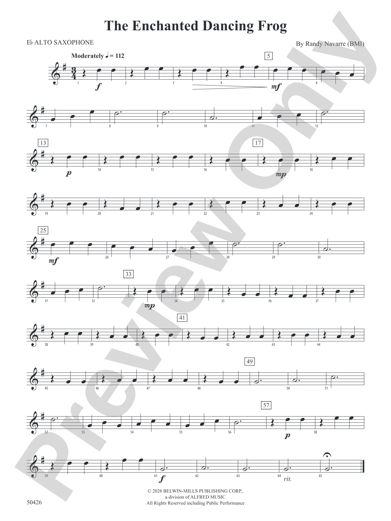 The Enchanted Dancing Frog: E-flat Alto Saxophone