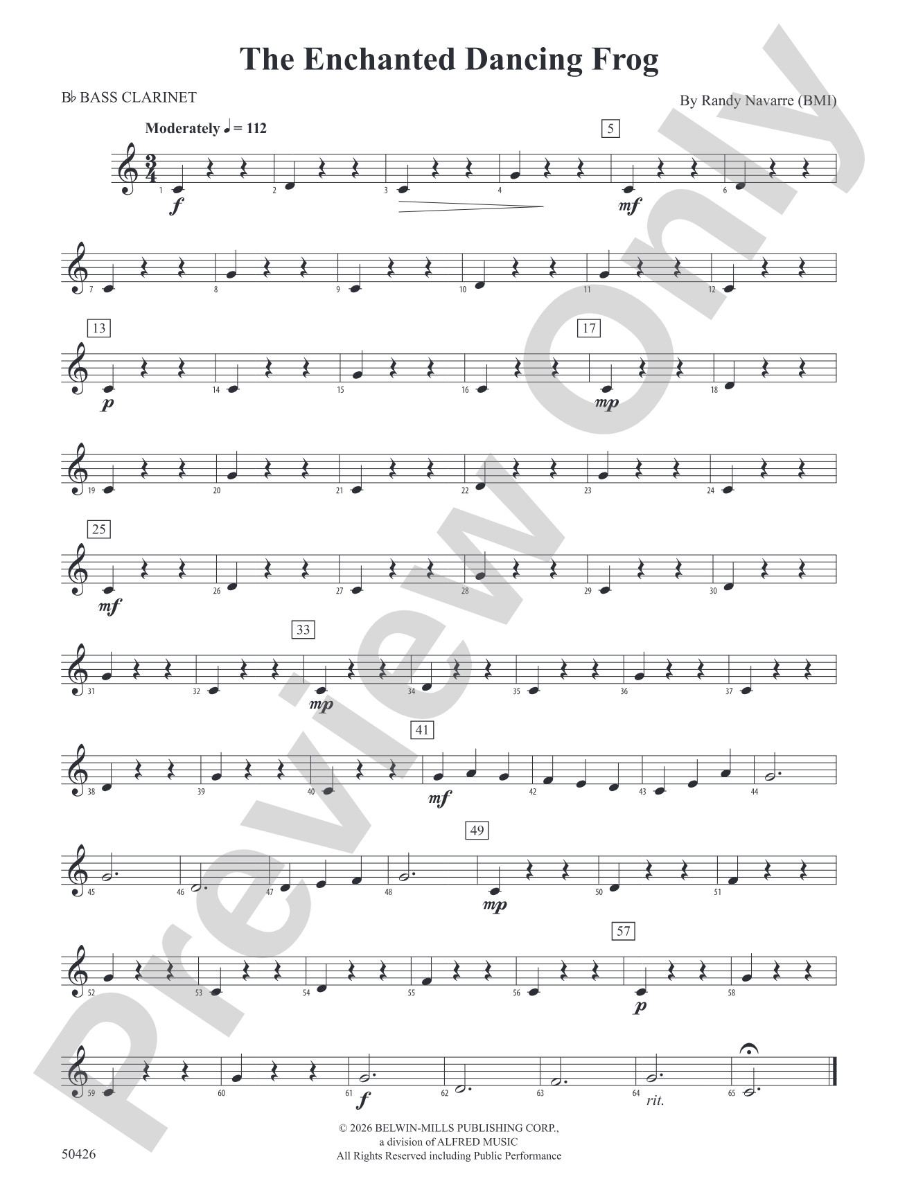 The Enchanted Dancing Frog: B-flat Bass Clarinet