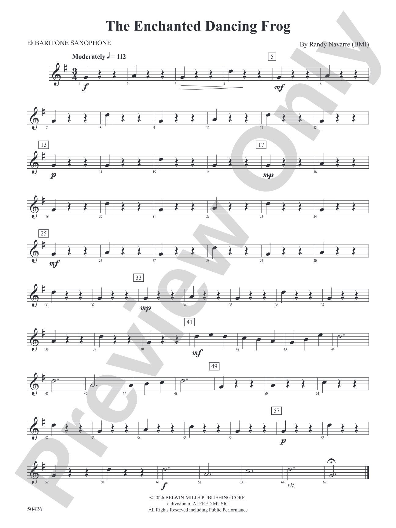 The Enchanted Dancing Frog: E-flat Baritone Saxophone