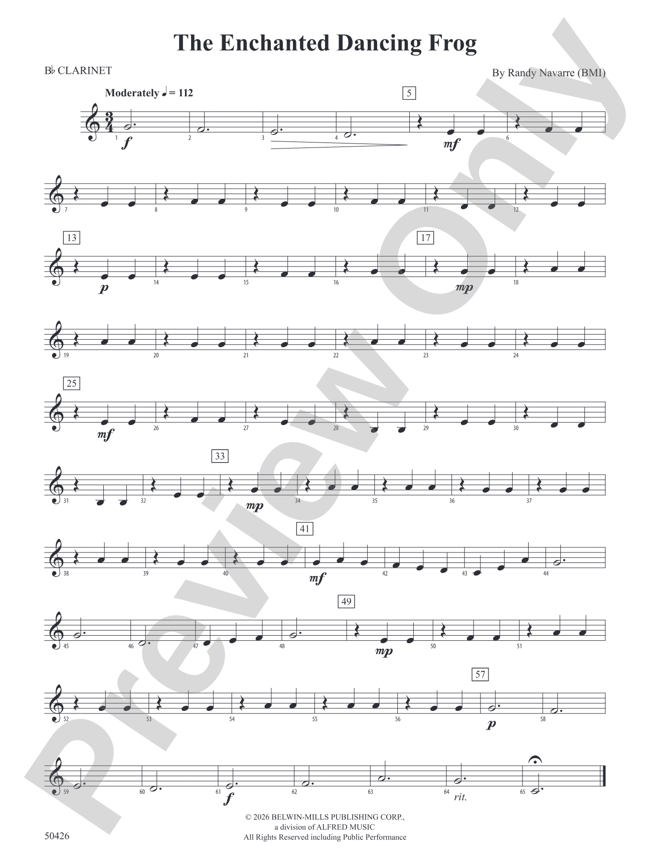 The Enchanted Dancing Frog: 1st B-flat Clarinet