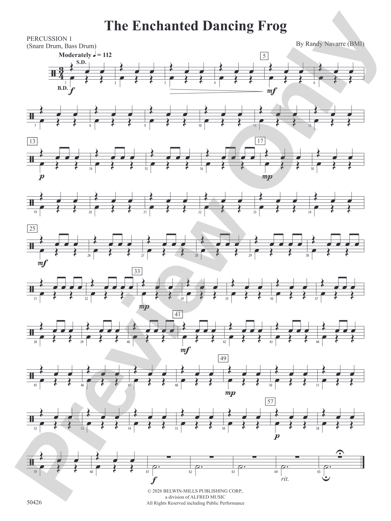 The Enchanted Dancing Frog: 1st Percussion