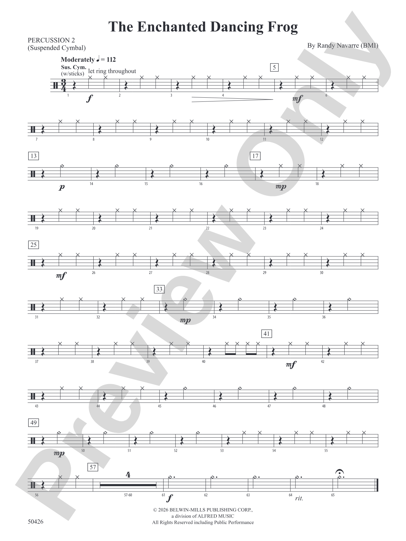 The Enchanted Dancing Frog: 2nd Percussion
