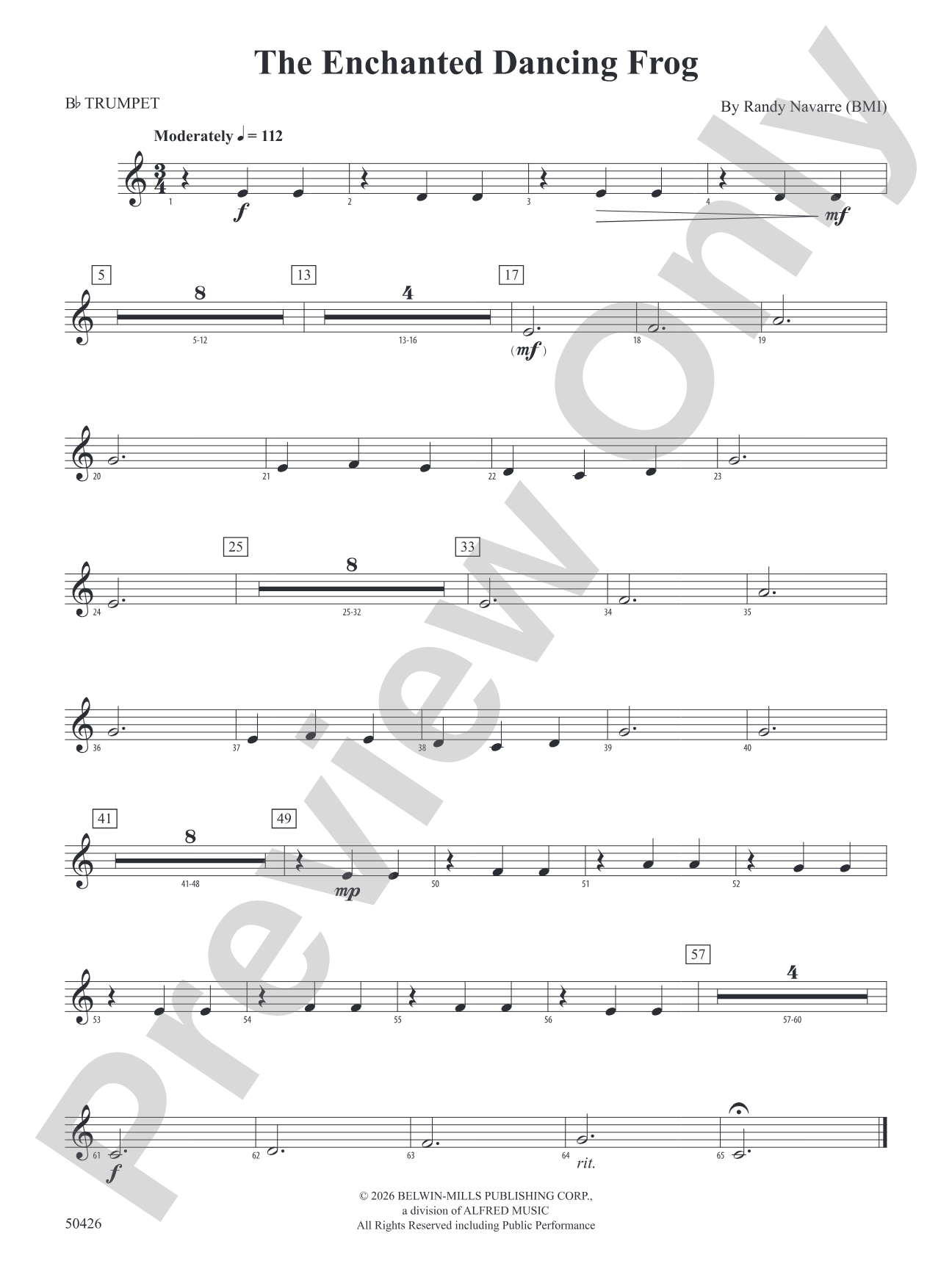 The Enchanted Dancing Frog: 1st B-flat Trumpet