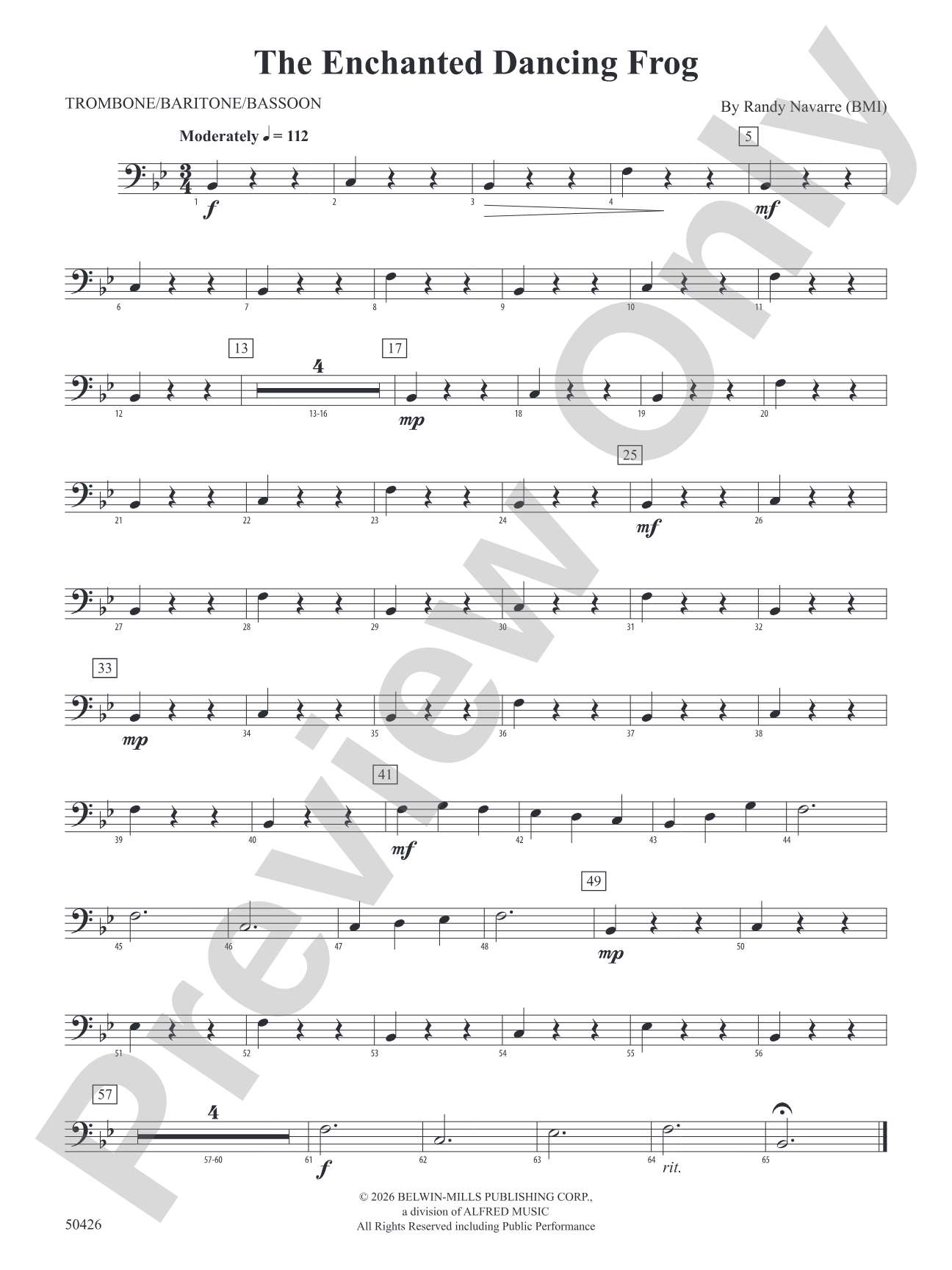 The Enchanted Dancing Frog: 1st Trombone