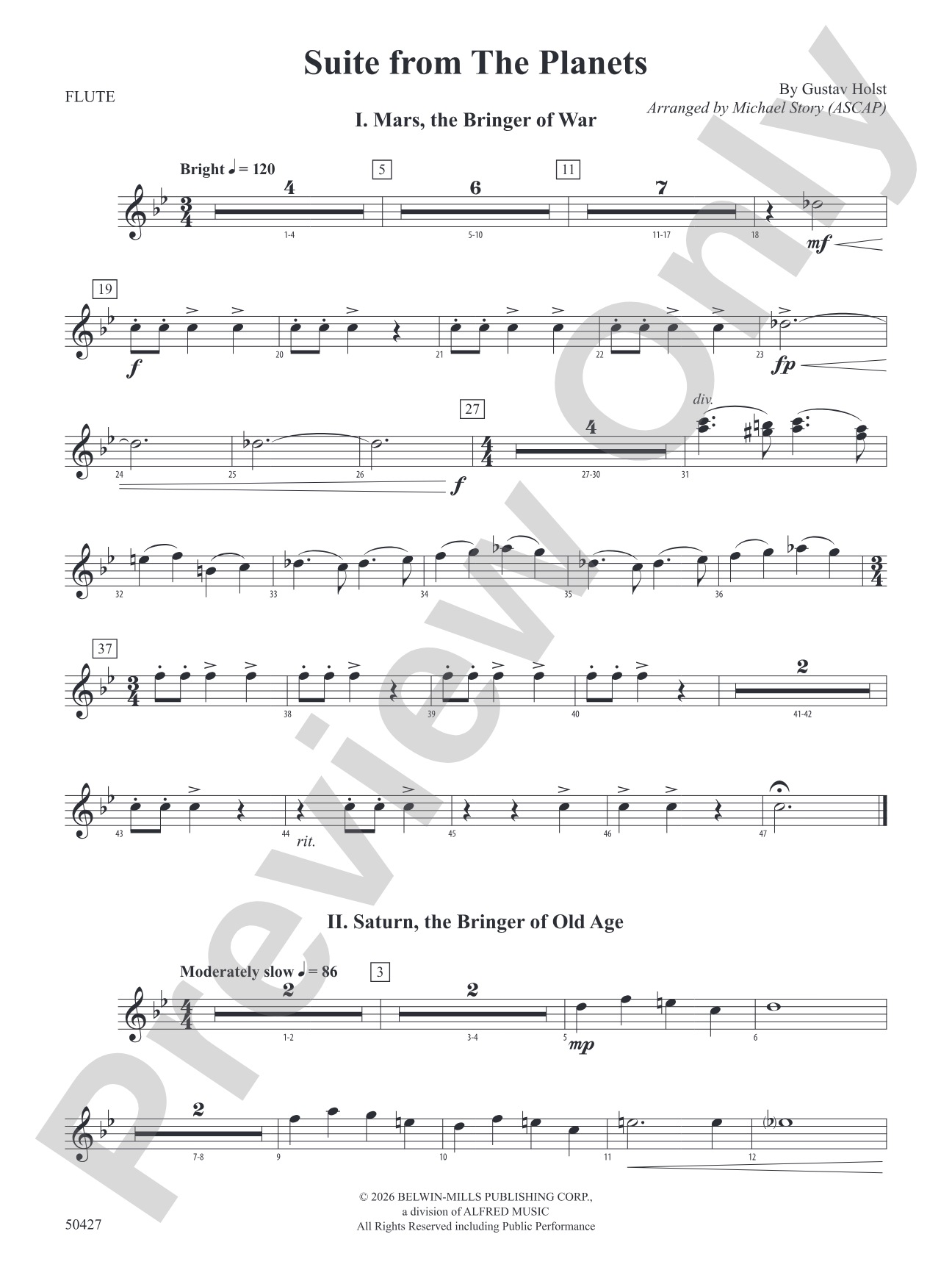 Suite from The Planets: Flute