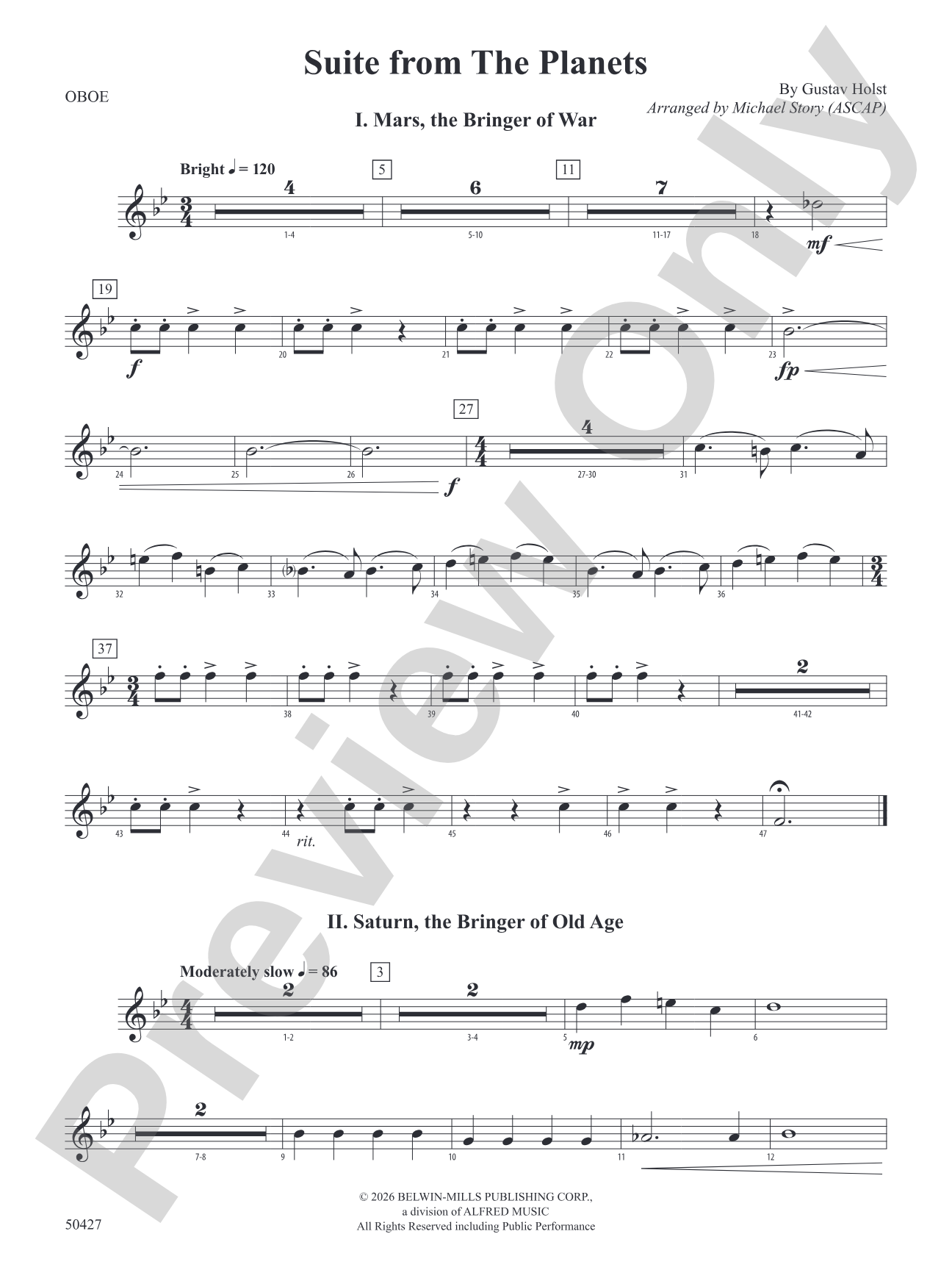 Suite from The Planets: Oboe