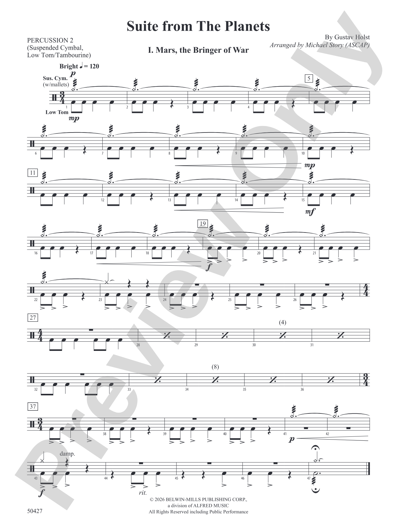 Suite from The Planets: 2nd Percussion
