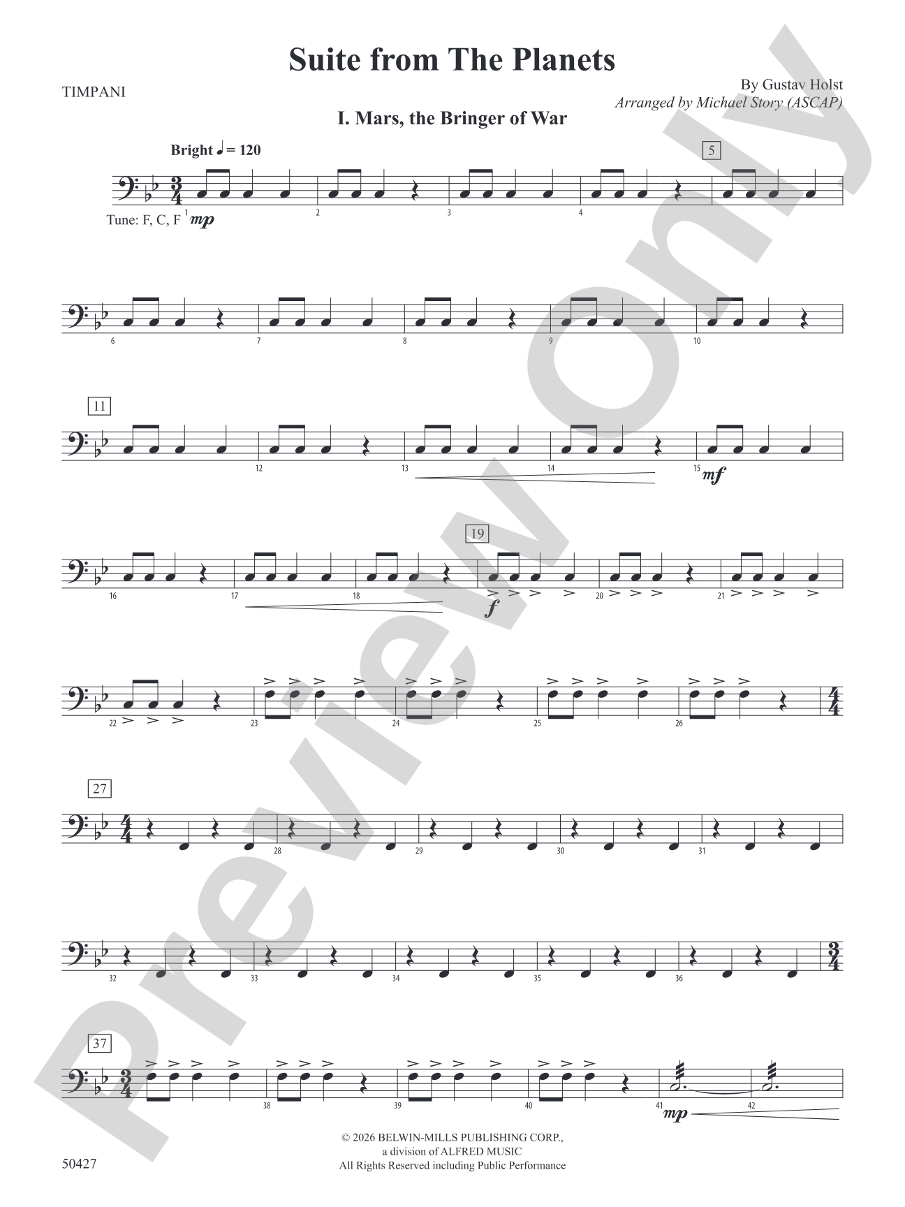 Suite from The Planets: Timpani