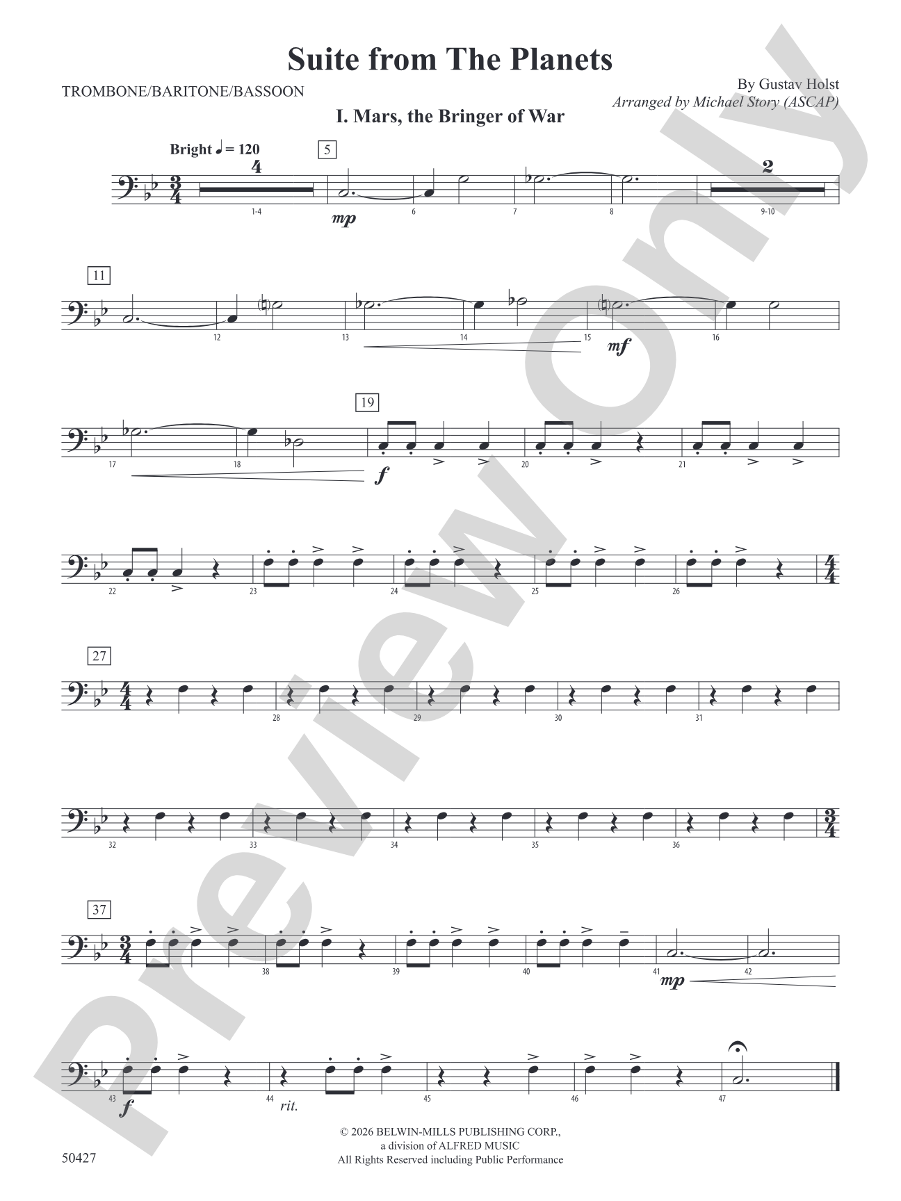 Suite from The Planets: 1st Trombone