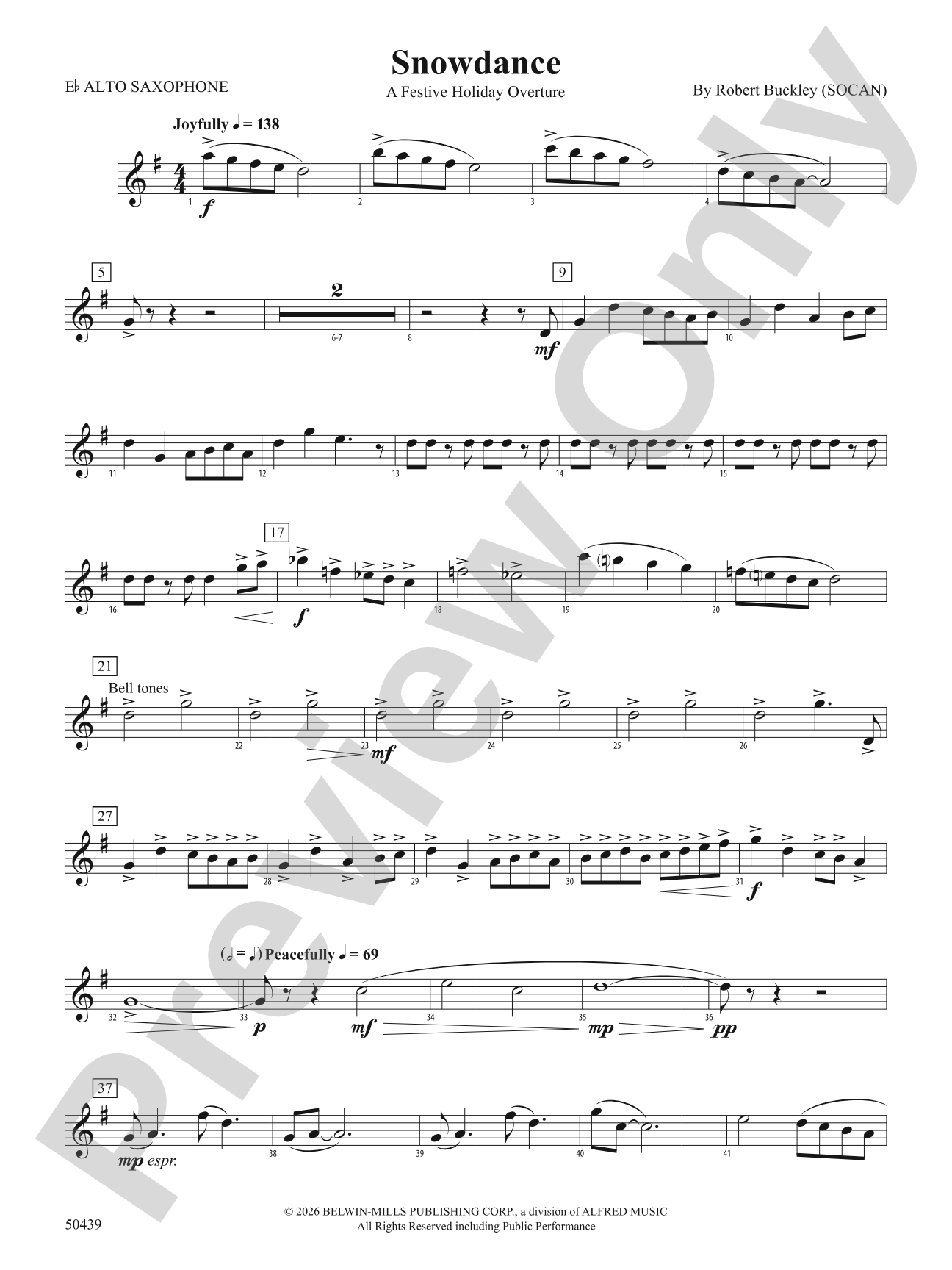 Snowdance: E-flat Alto Saxophone