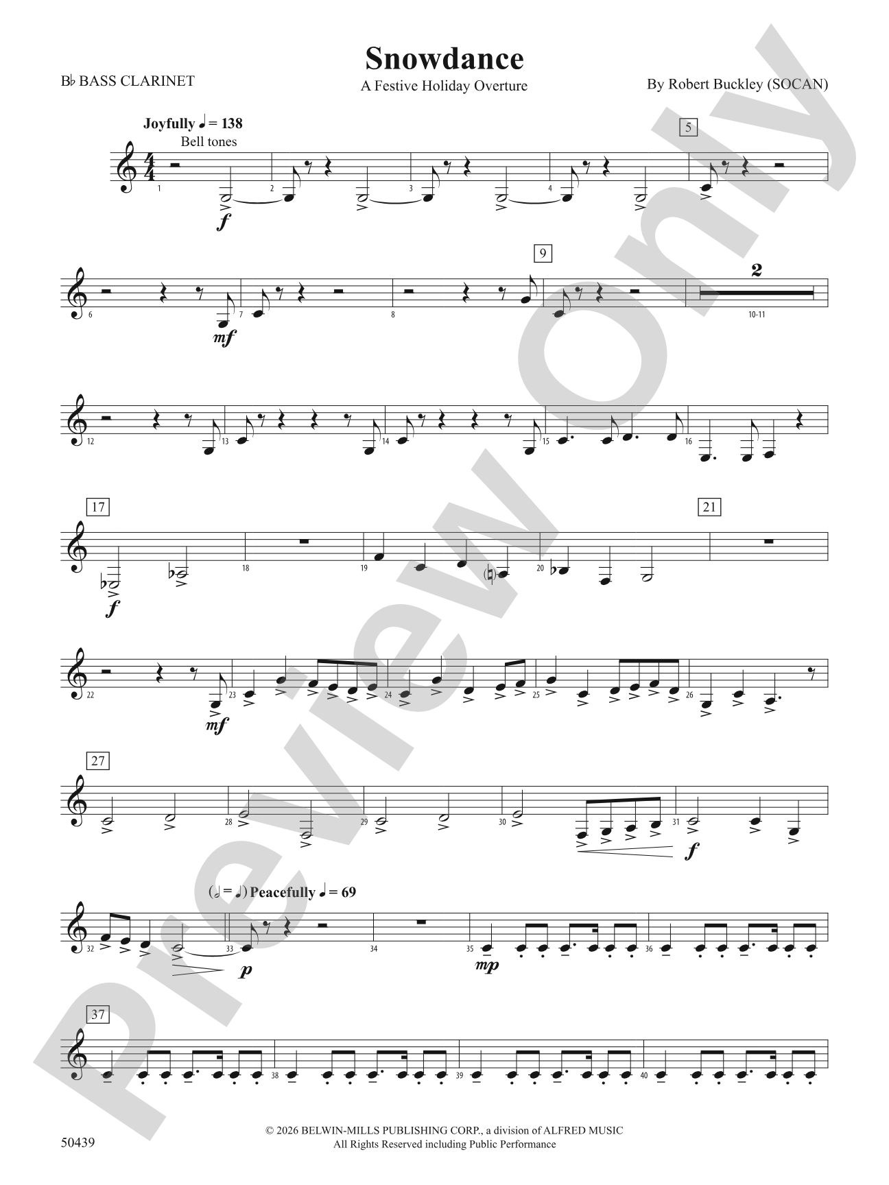 Snowdance: B-flat Bass Clarinet