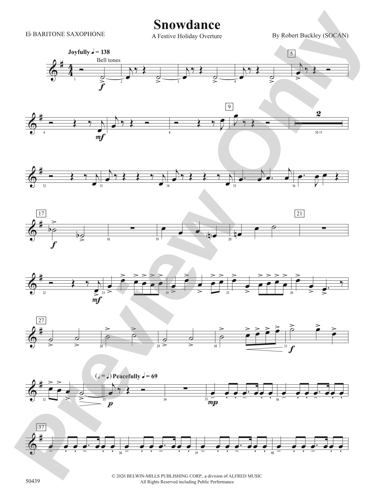 Snowdance: E-flat Baritone Saxophone