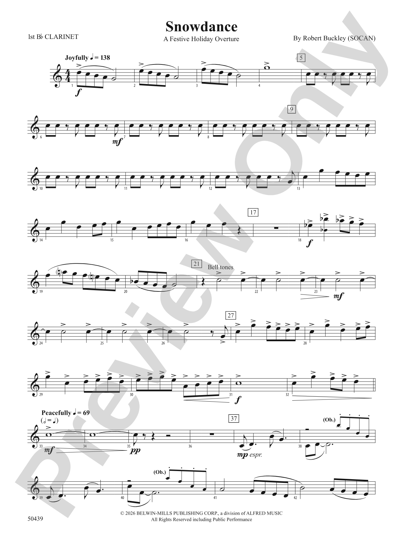 Snowdance: 1st B-flat Clarinet