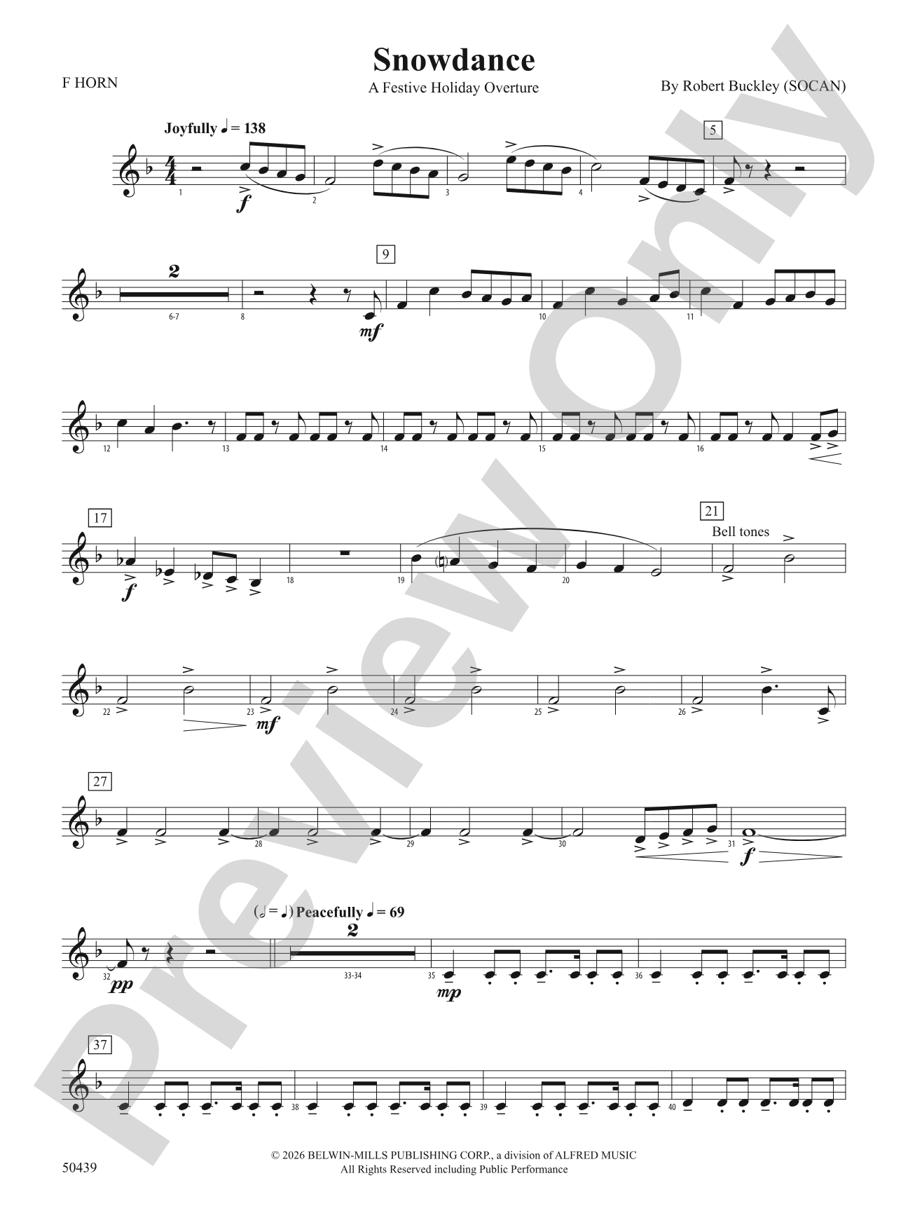 Snowdance: 1st F Horn