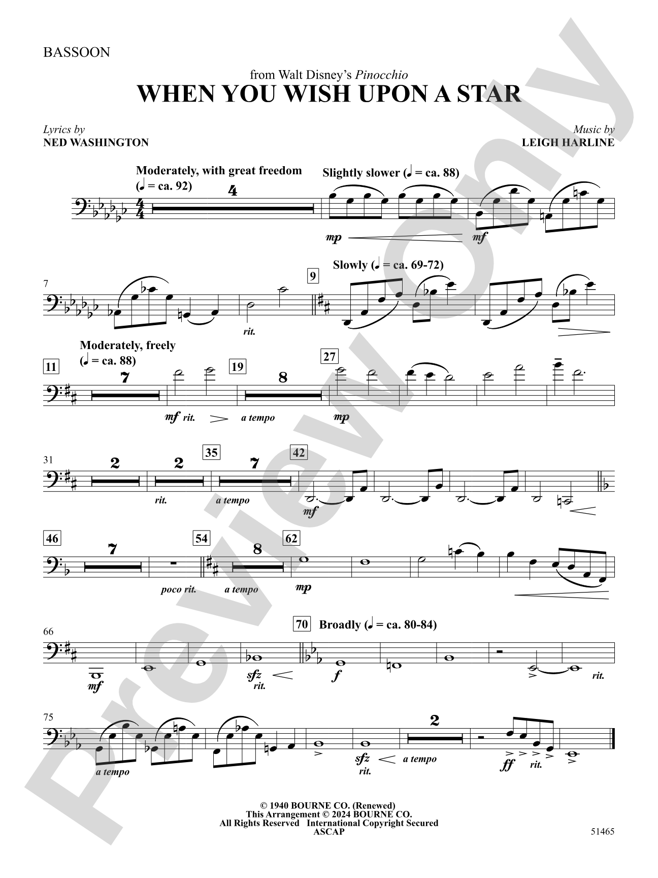 When You Wish Upon a Star: Bassoon