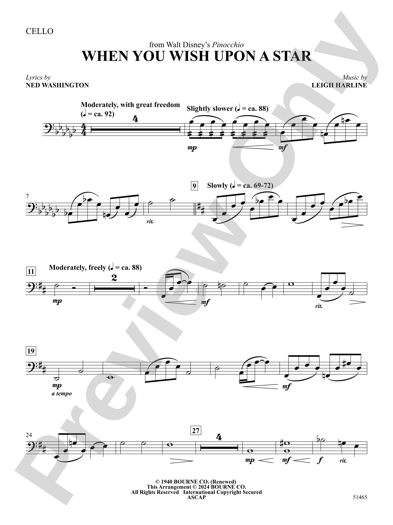 When You Wish Upon a Star: Cello