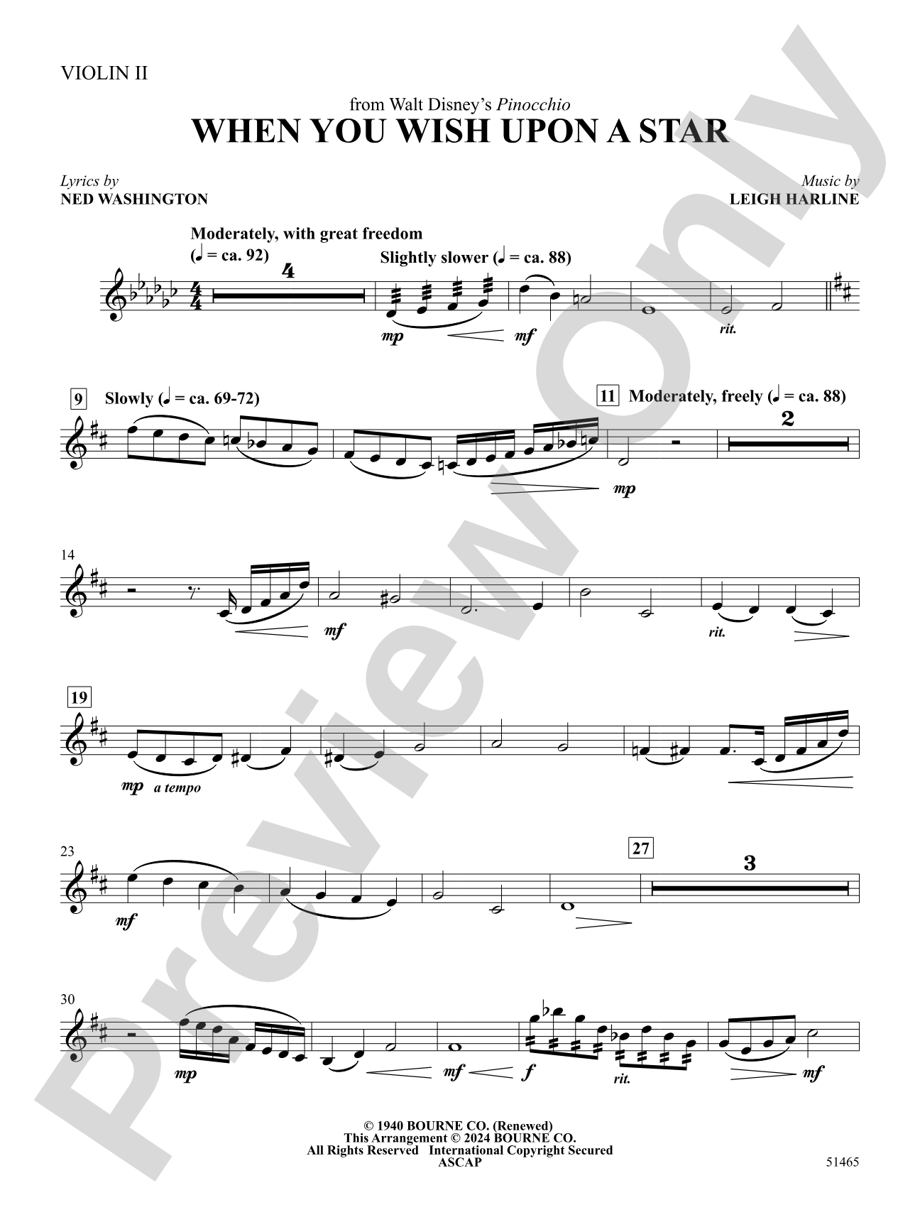 When You Wish Upon a Star: 2nd Violin
