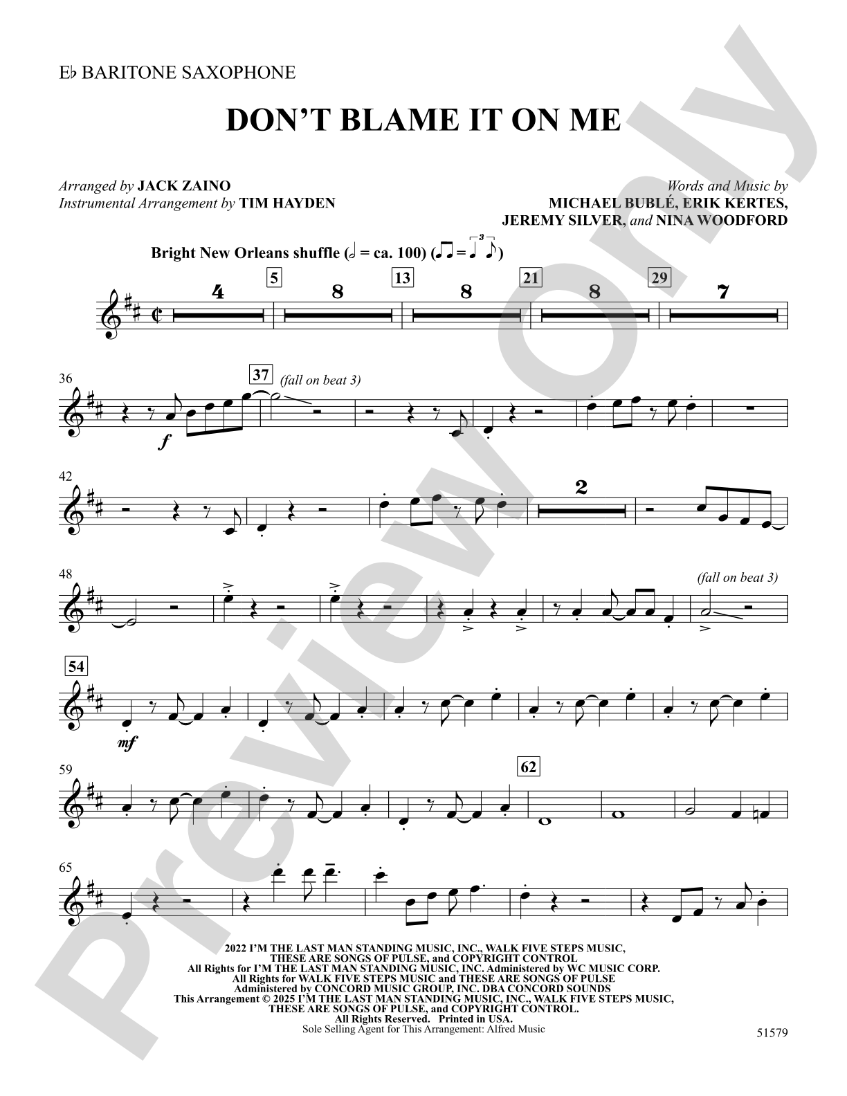 Don't Blame It on Me: E-flat Baritone Saxophone