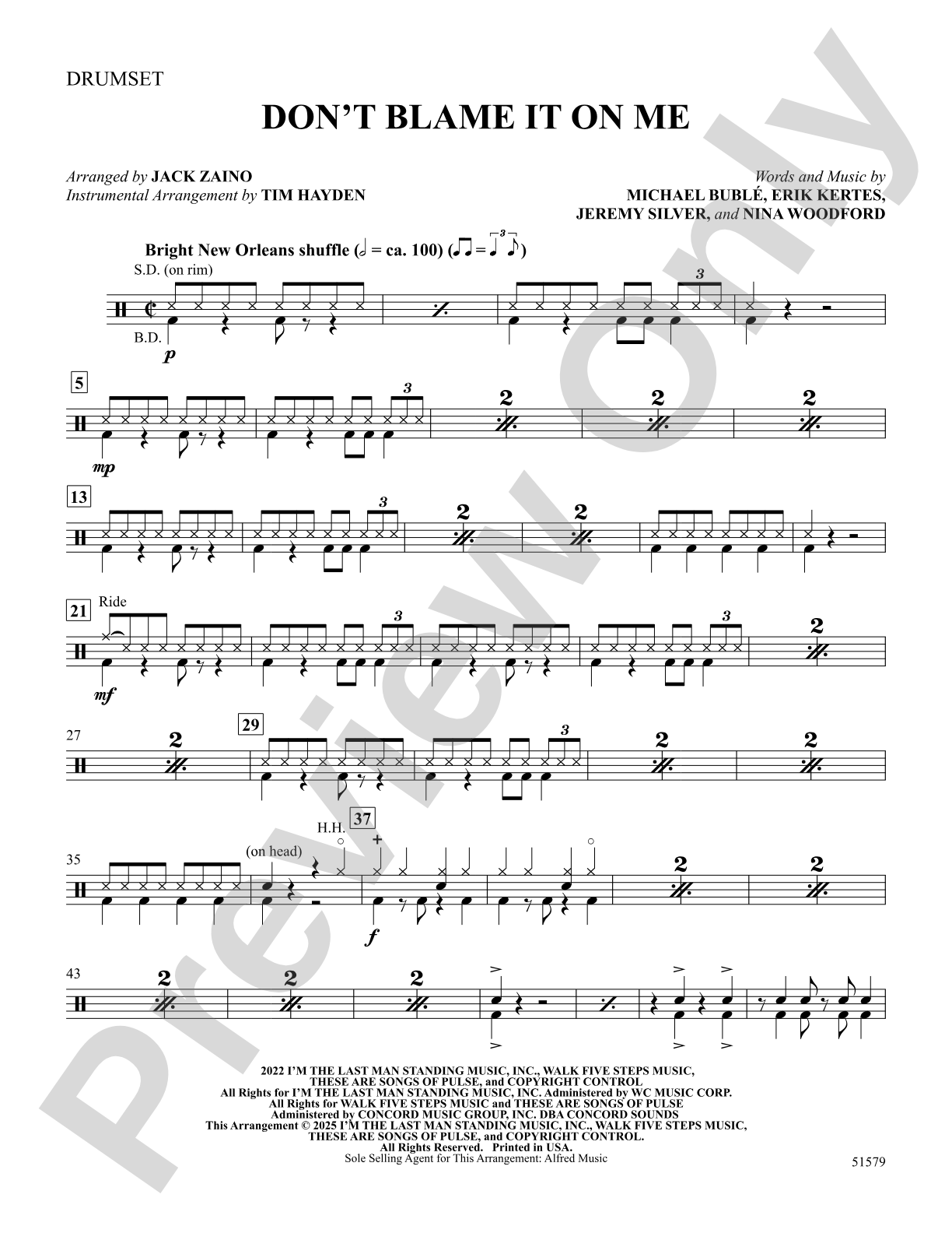 Don't Blame It on Me: Drums