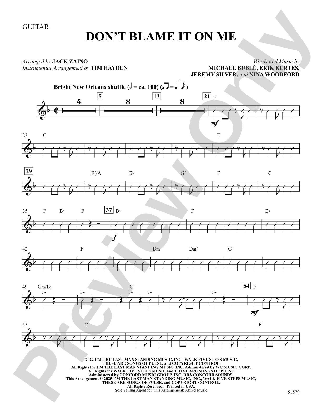 Don't Blame It on Me: Guitar