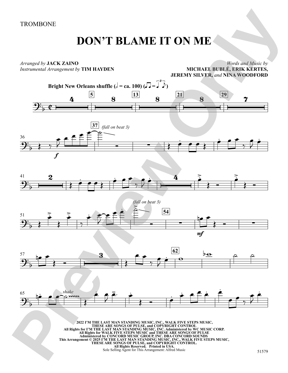 Don't Blame It on Me: 1st Trombone