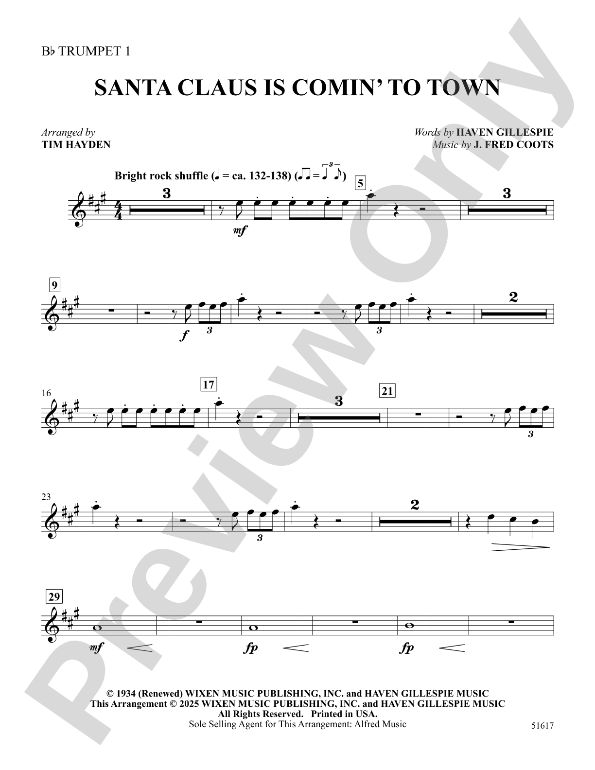Santa Claus Is Comin' to Town: 1st B-flat Trumpet