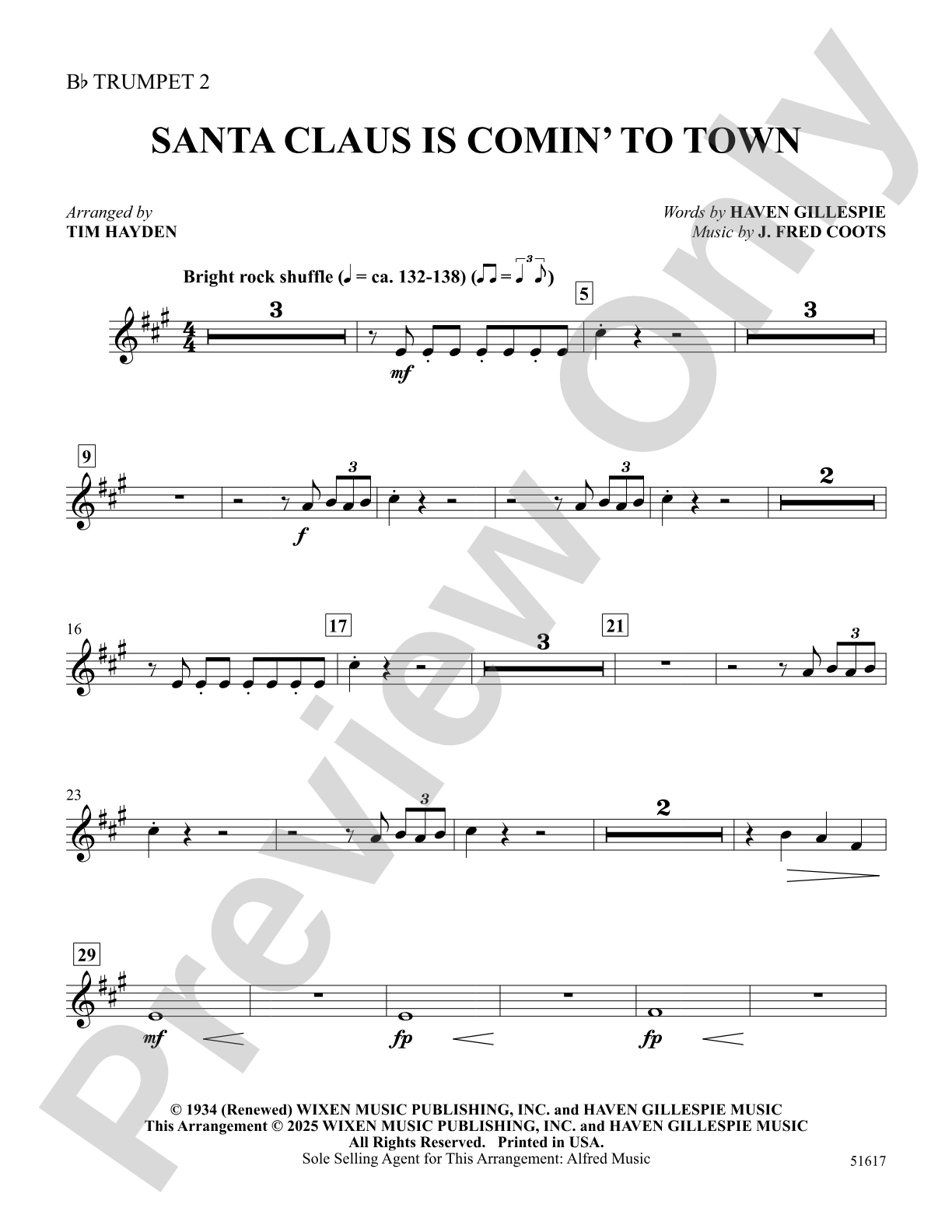 Santa Claus Is Comin' to Town: 2nd B-flat Trumpet