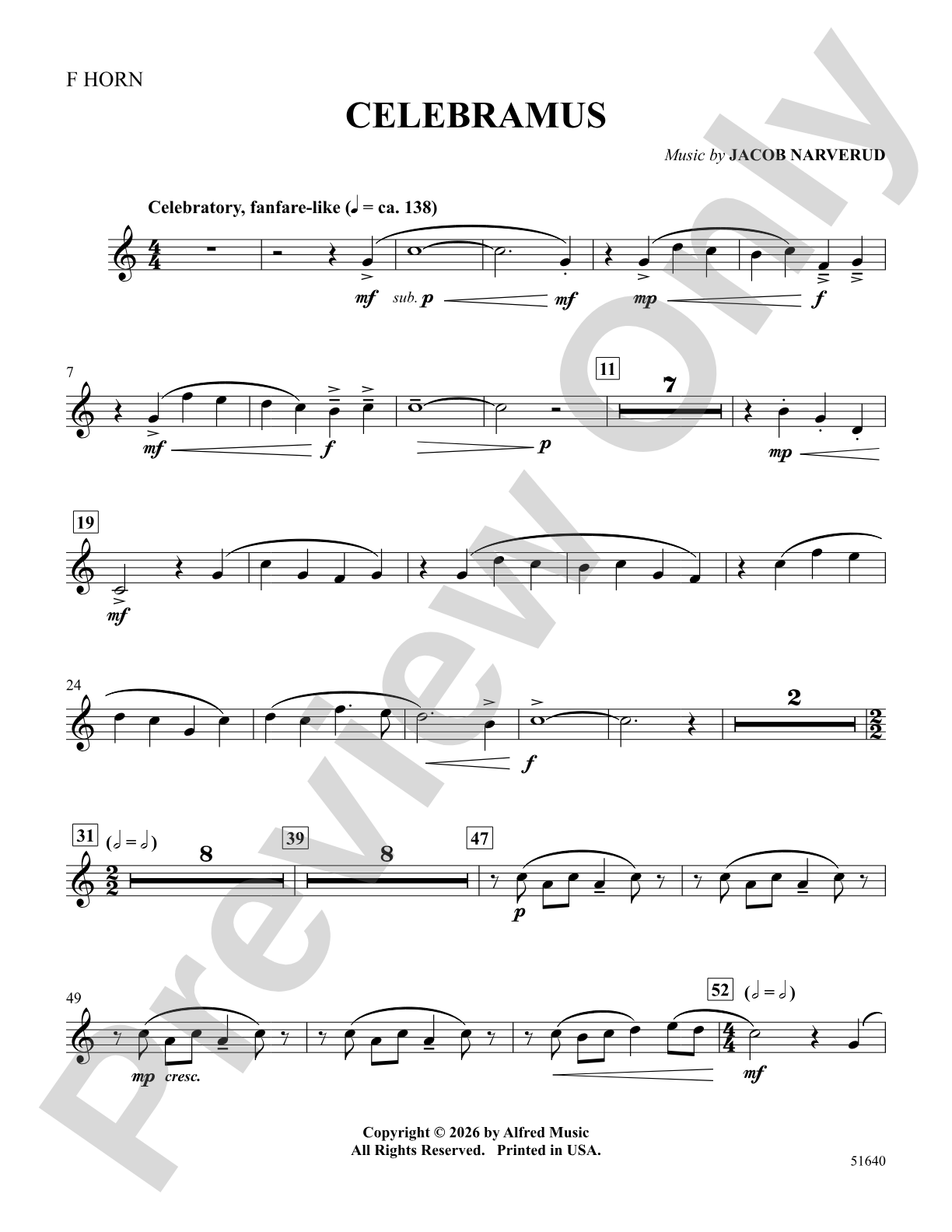 Celebramus: 1st F Horn
