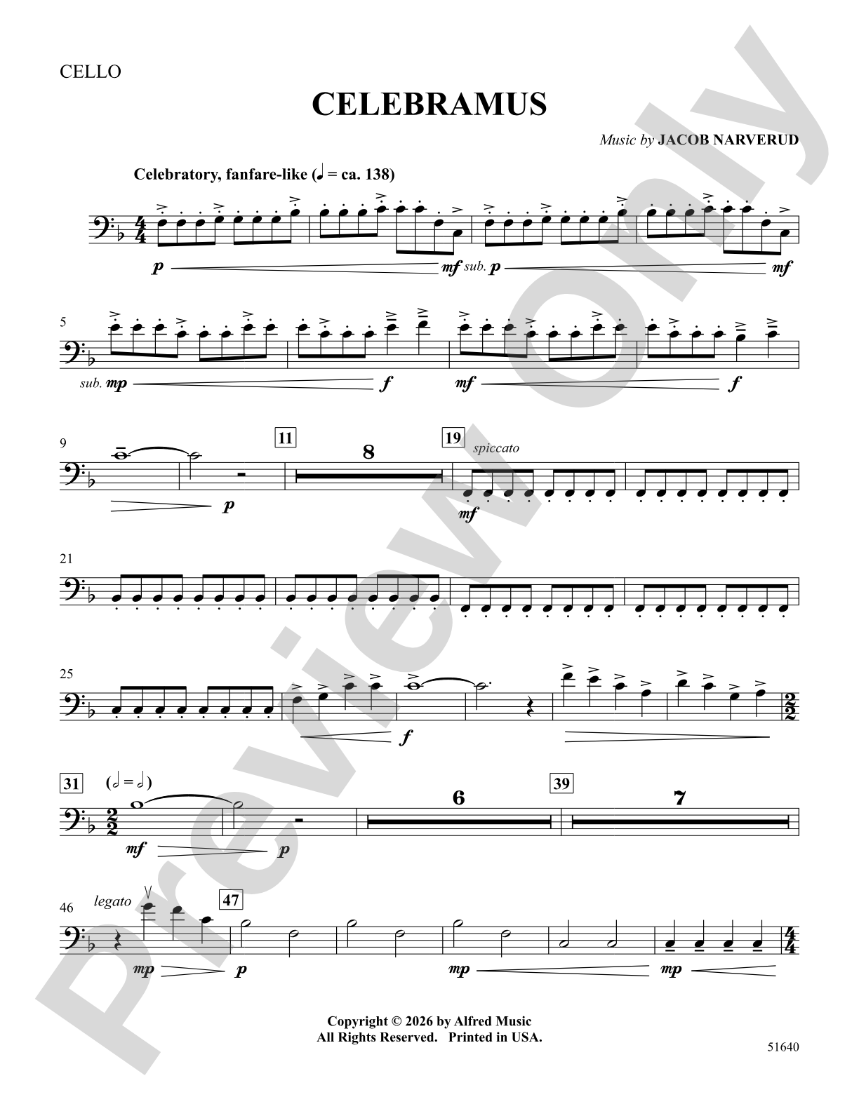 Celebramus: Cello
