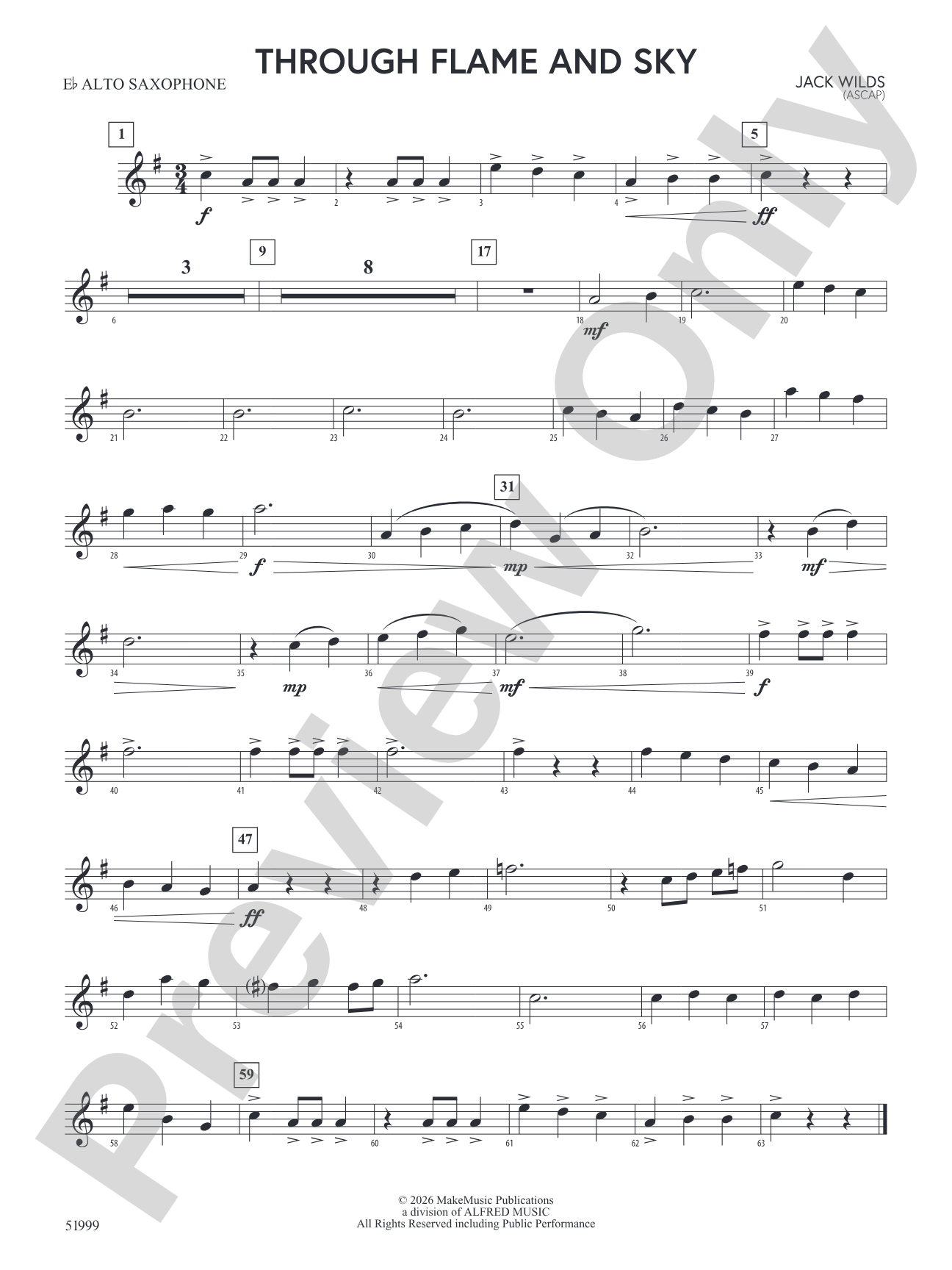 Through Flame and Sky: E-flat Alto Saxophone