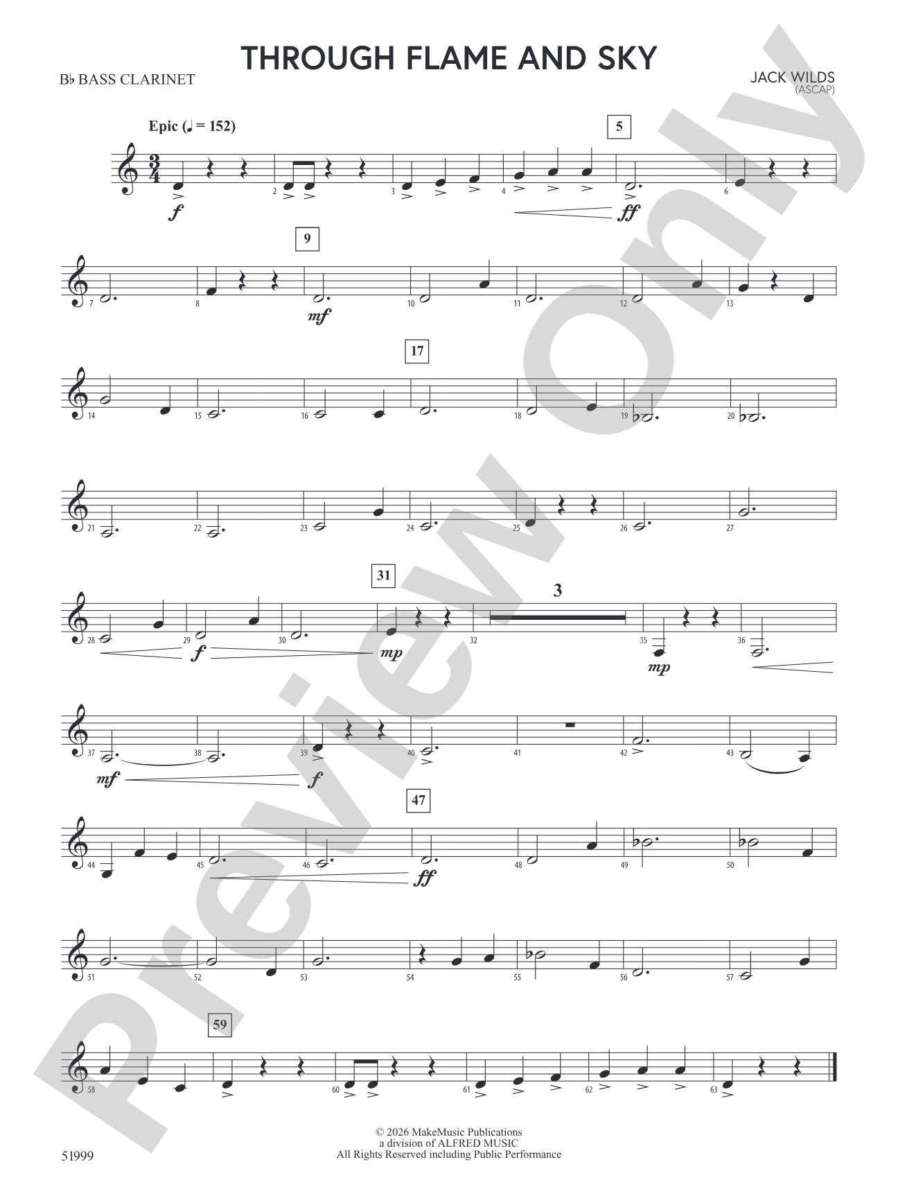 Through Flame and Sky: B-flat Bass Clarinet