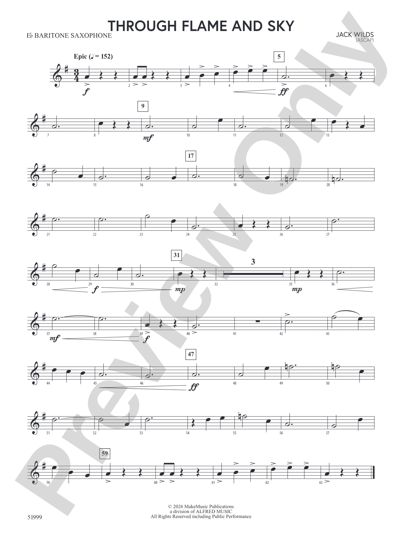 Through Flame and Sky: E-flat Baritone Saxophone