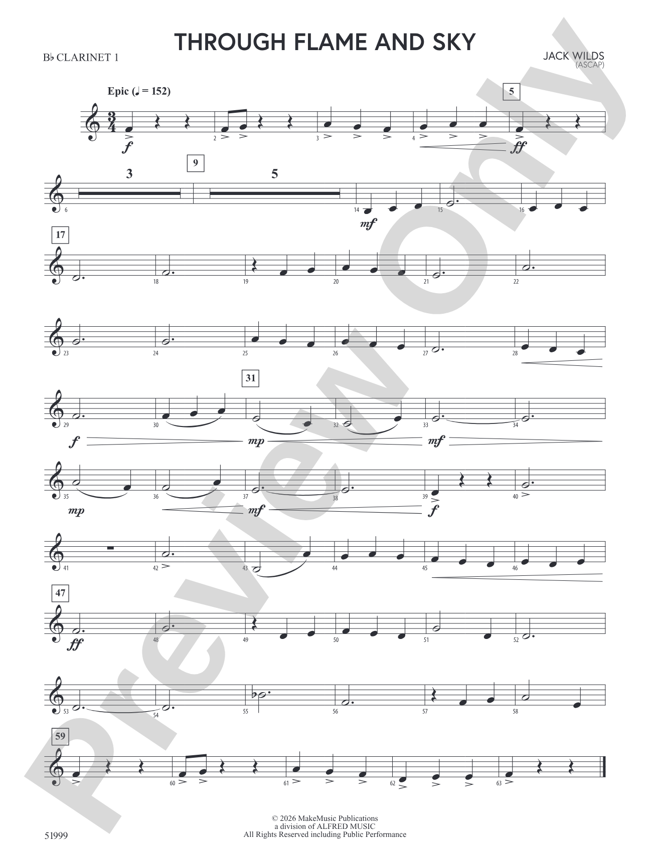 Through Flame and Sky: 1st B-flat Clarinet