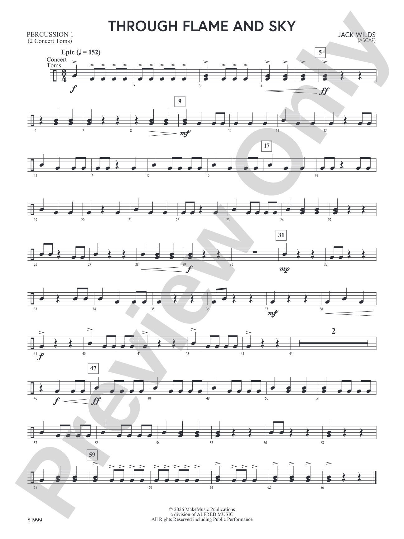 Through Flame and Sky: 1st Percussion