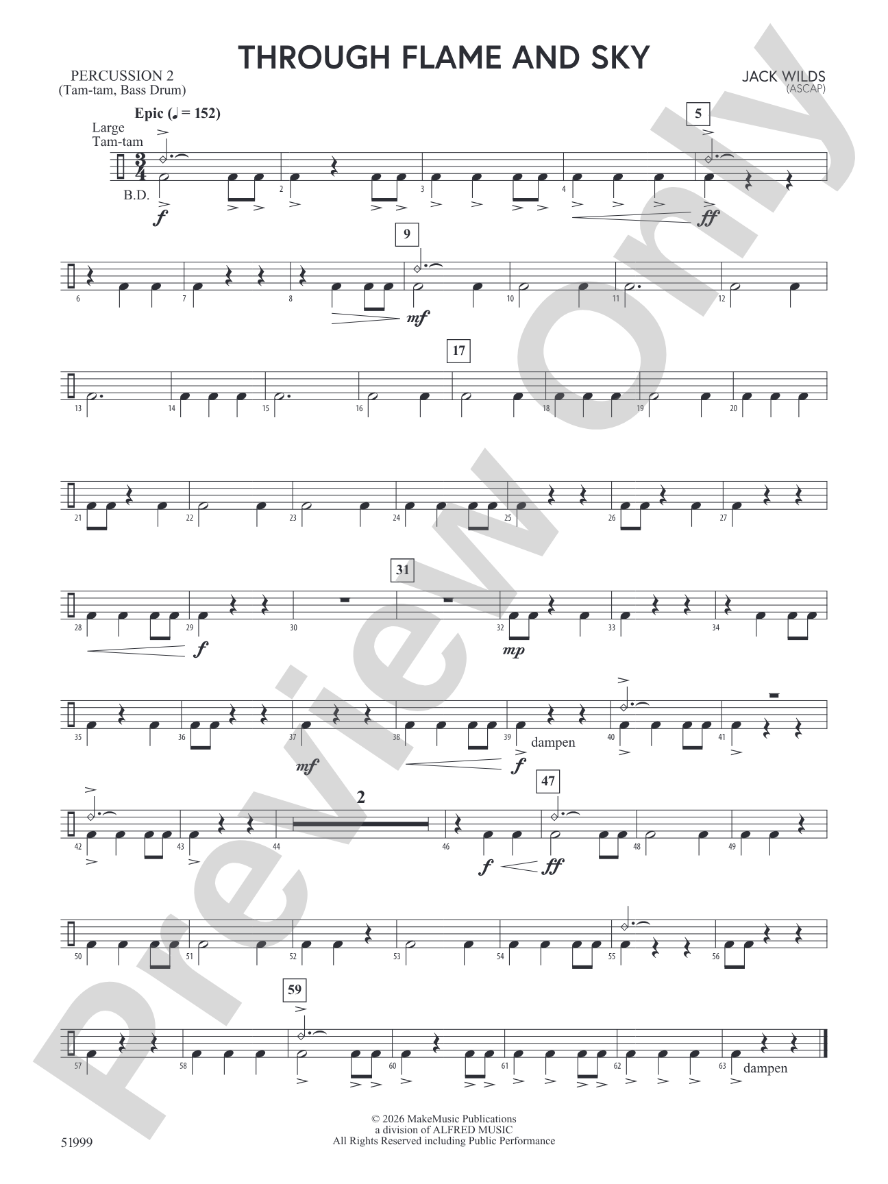 Through Flame and Sky: 2nd Percussion
