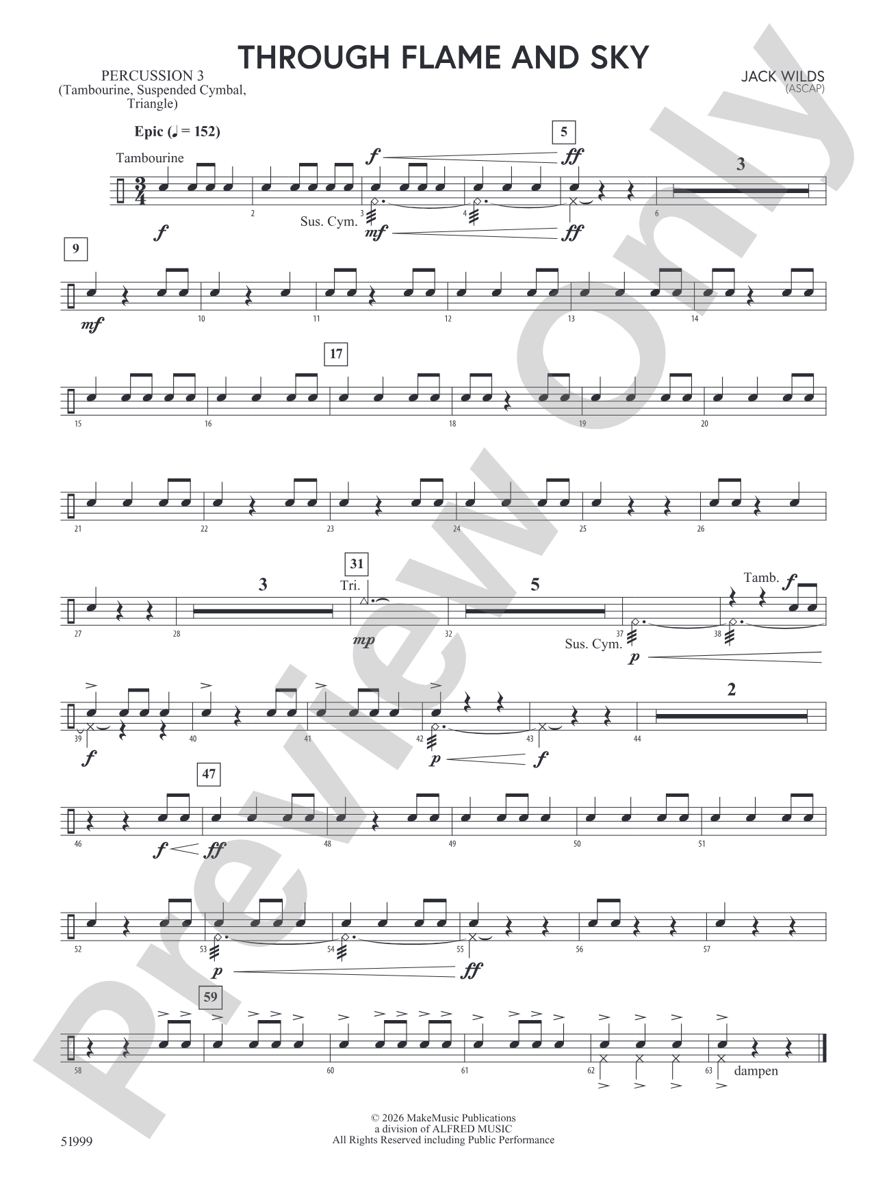Through Flame and Sky: 3rd Percussion