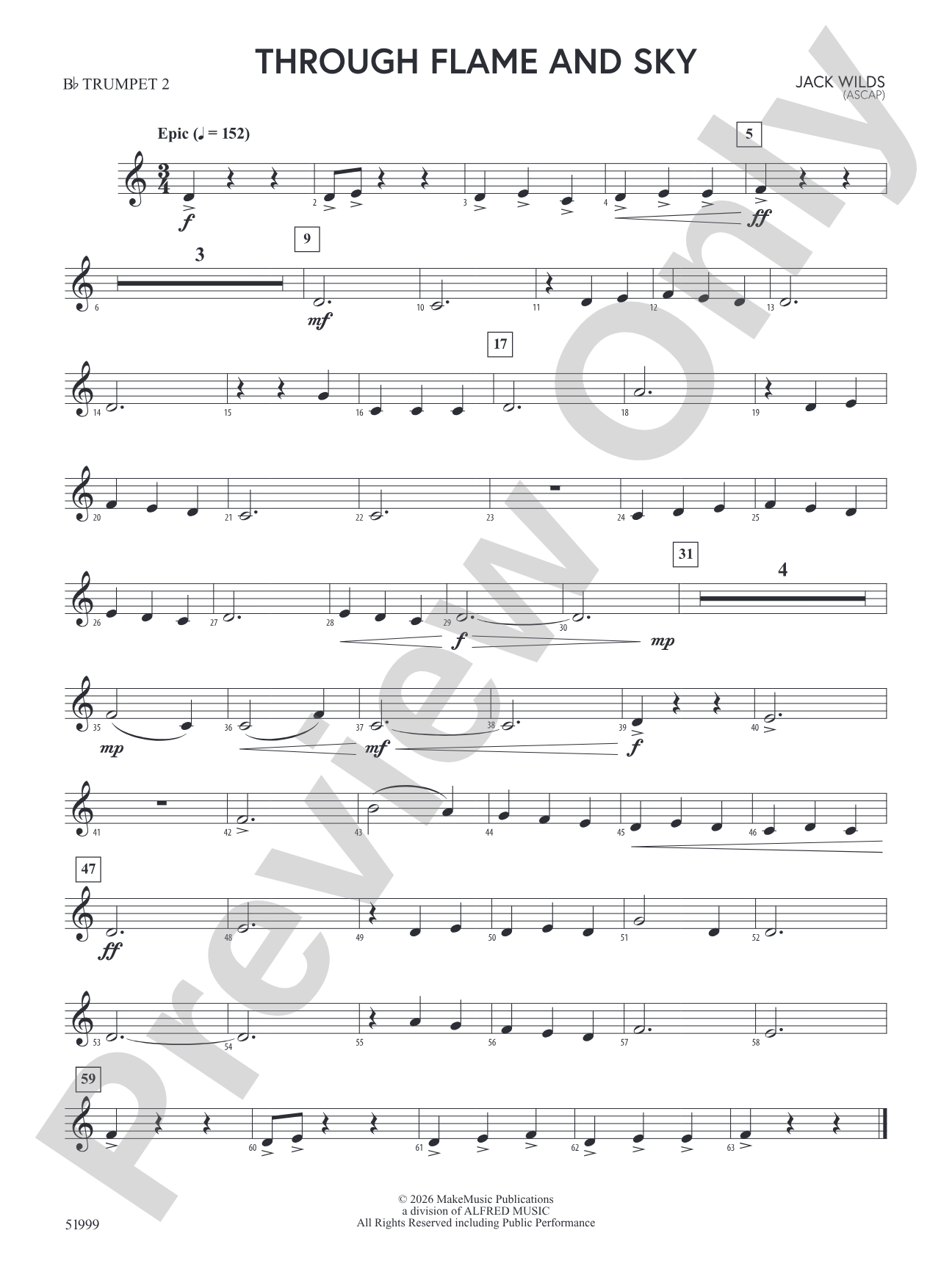 Through Flame and Sky: 2nd B-flat Trumpet