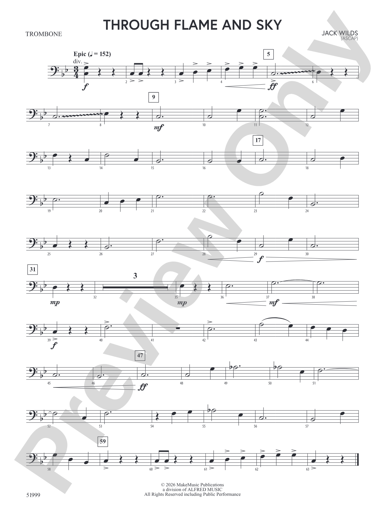 Through Flame and Sky: 1st Trombone