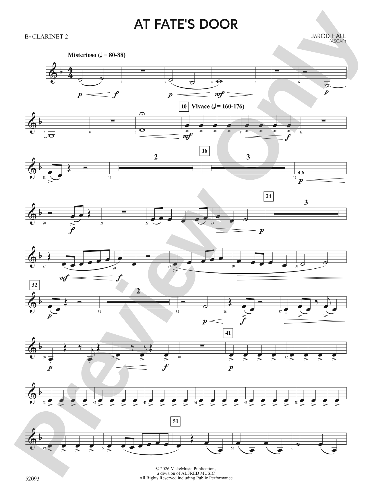 At Fate's Door: 2nd B-flat Clarinet