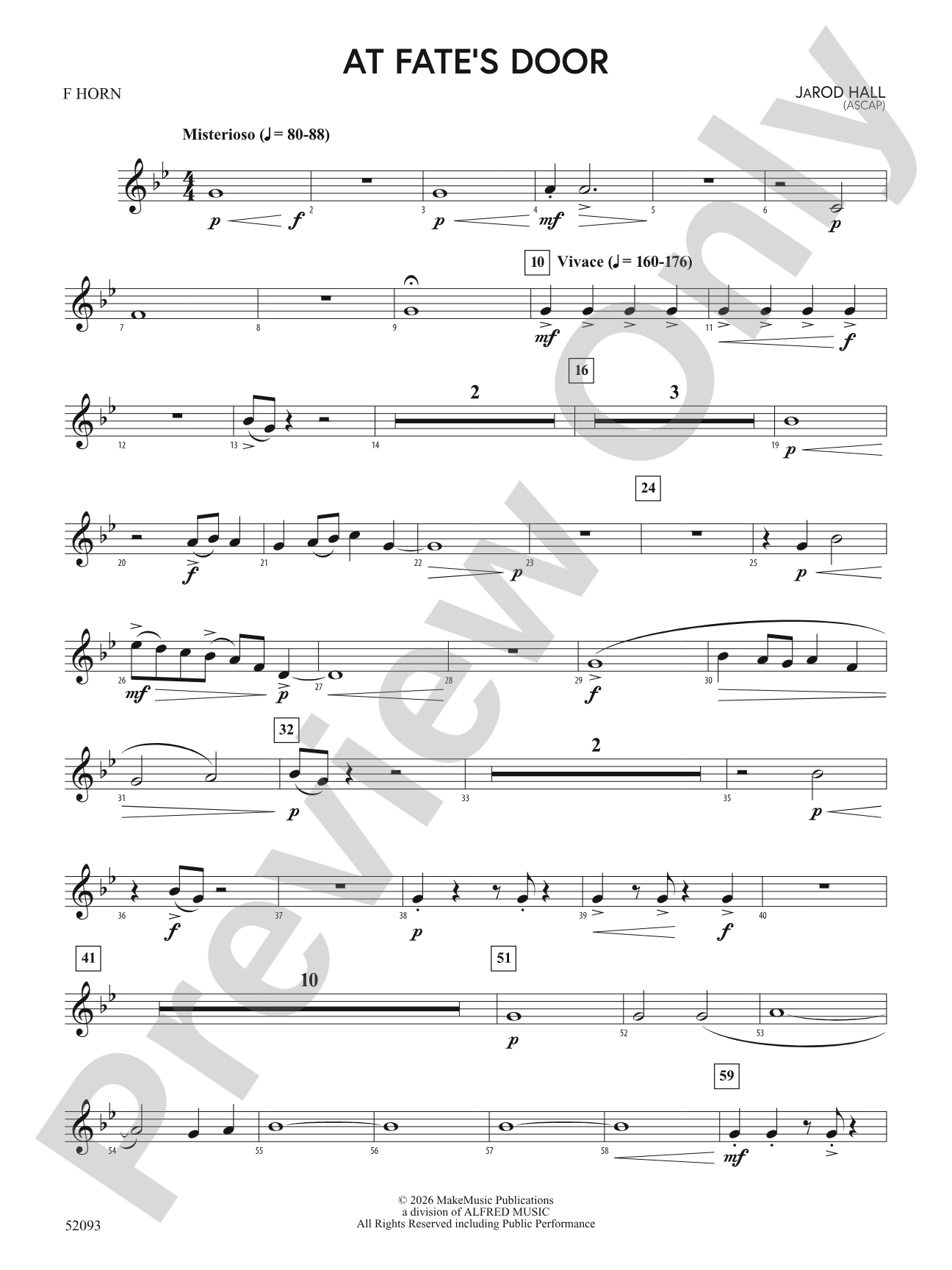 At Fate's Door: 1st F Horn