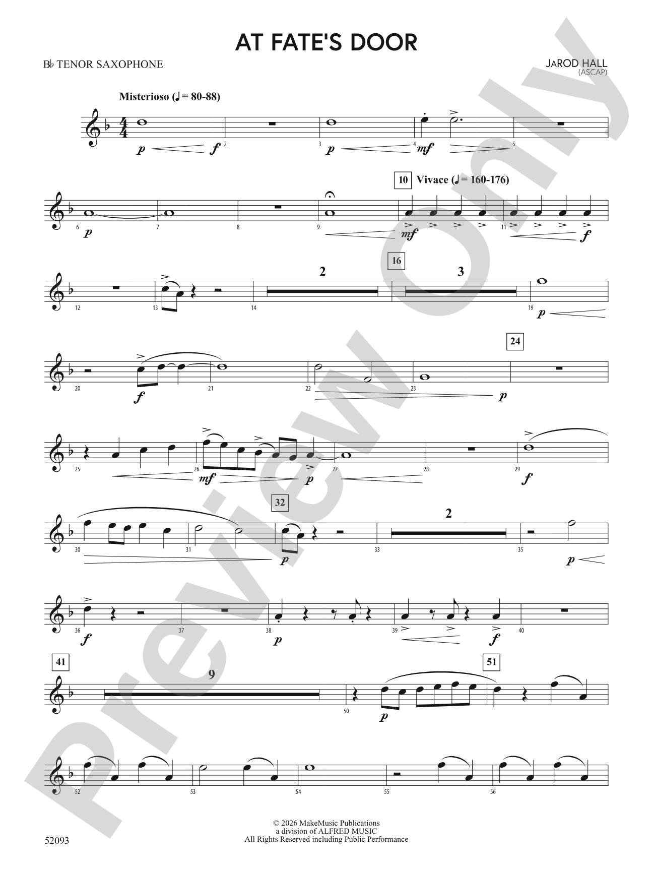 At Fate's Door: B-flat Tenor Saxophone