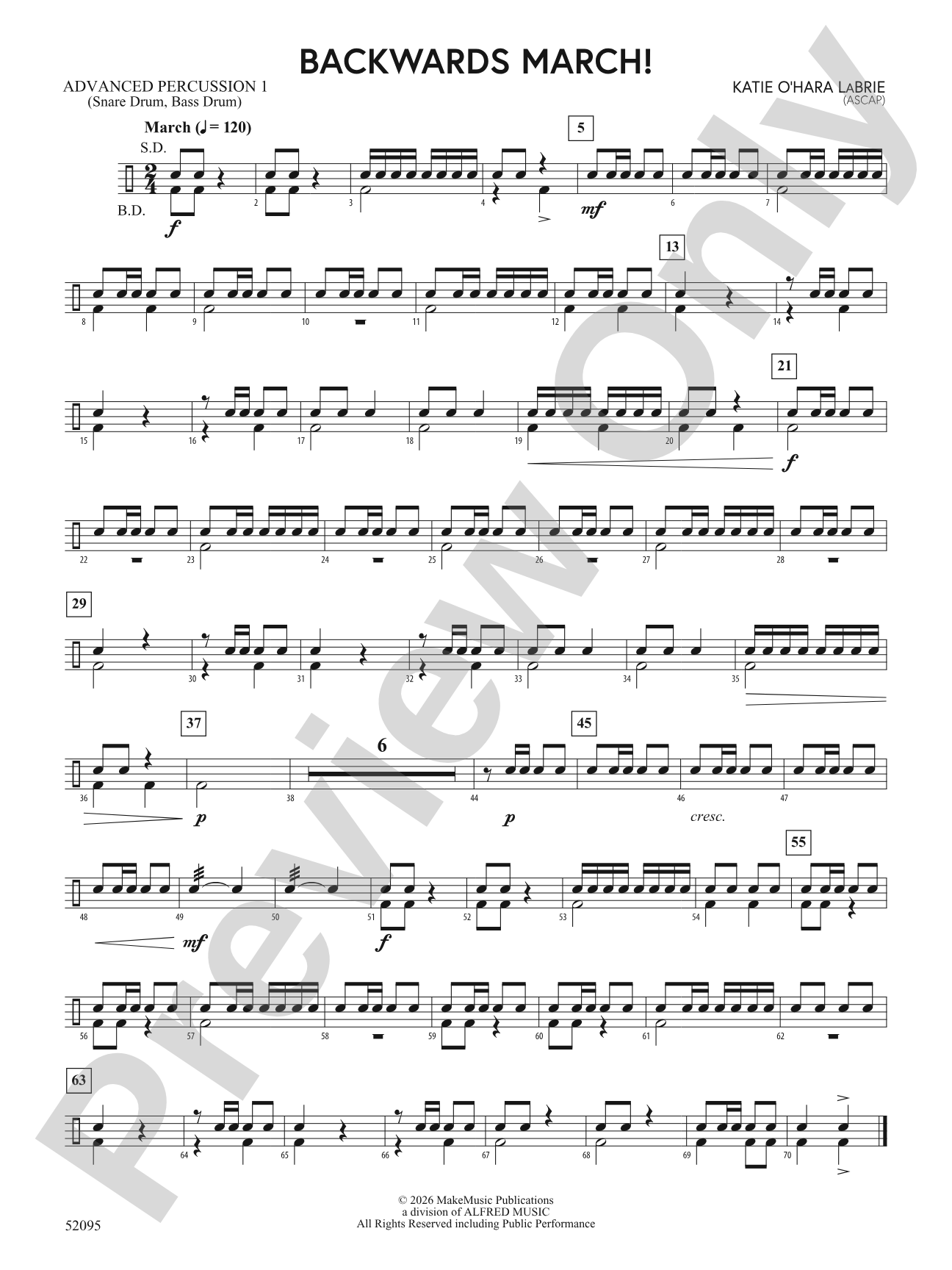 Backwards March!: Advanced Percussion 1