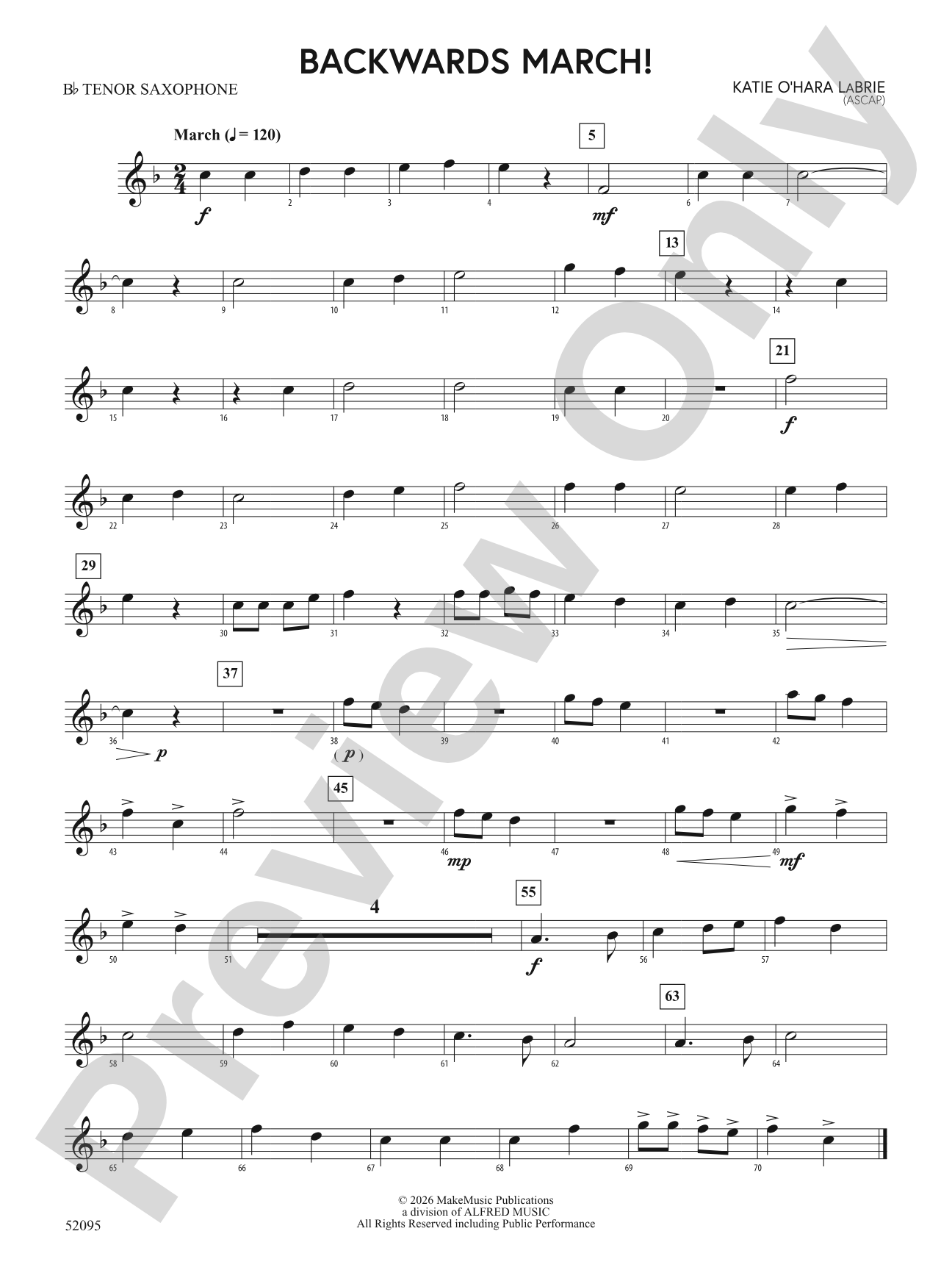 Backwards March!: B-flat Tenor Saxophone