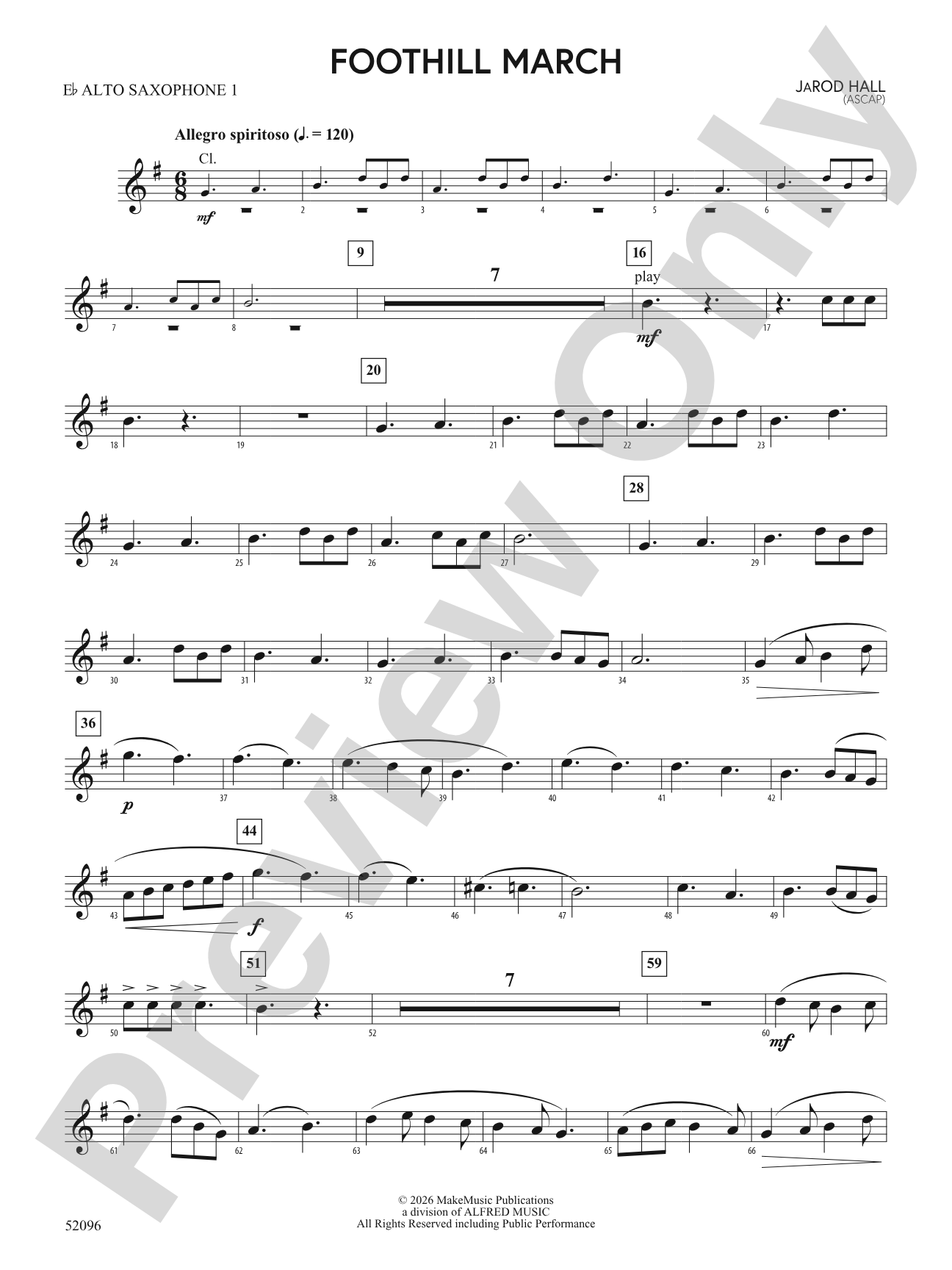 Foothill March: E-flat Alto Saxophone