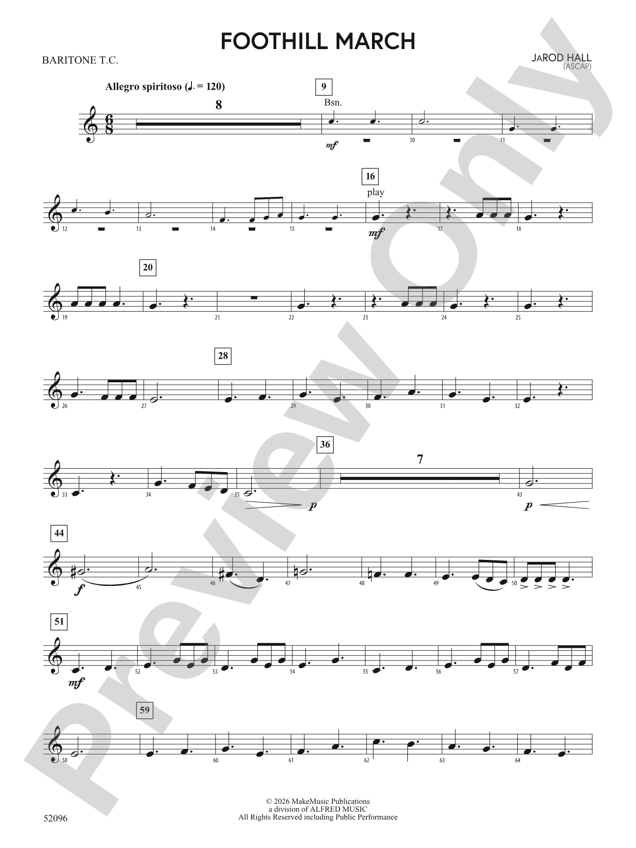 Foothill March: Baritone T.C.