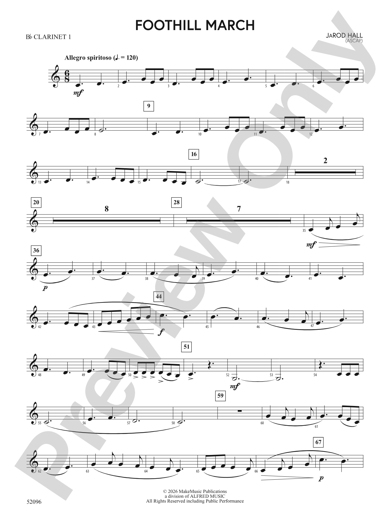 Foothill March: 1st B-flat Clarinet